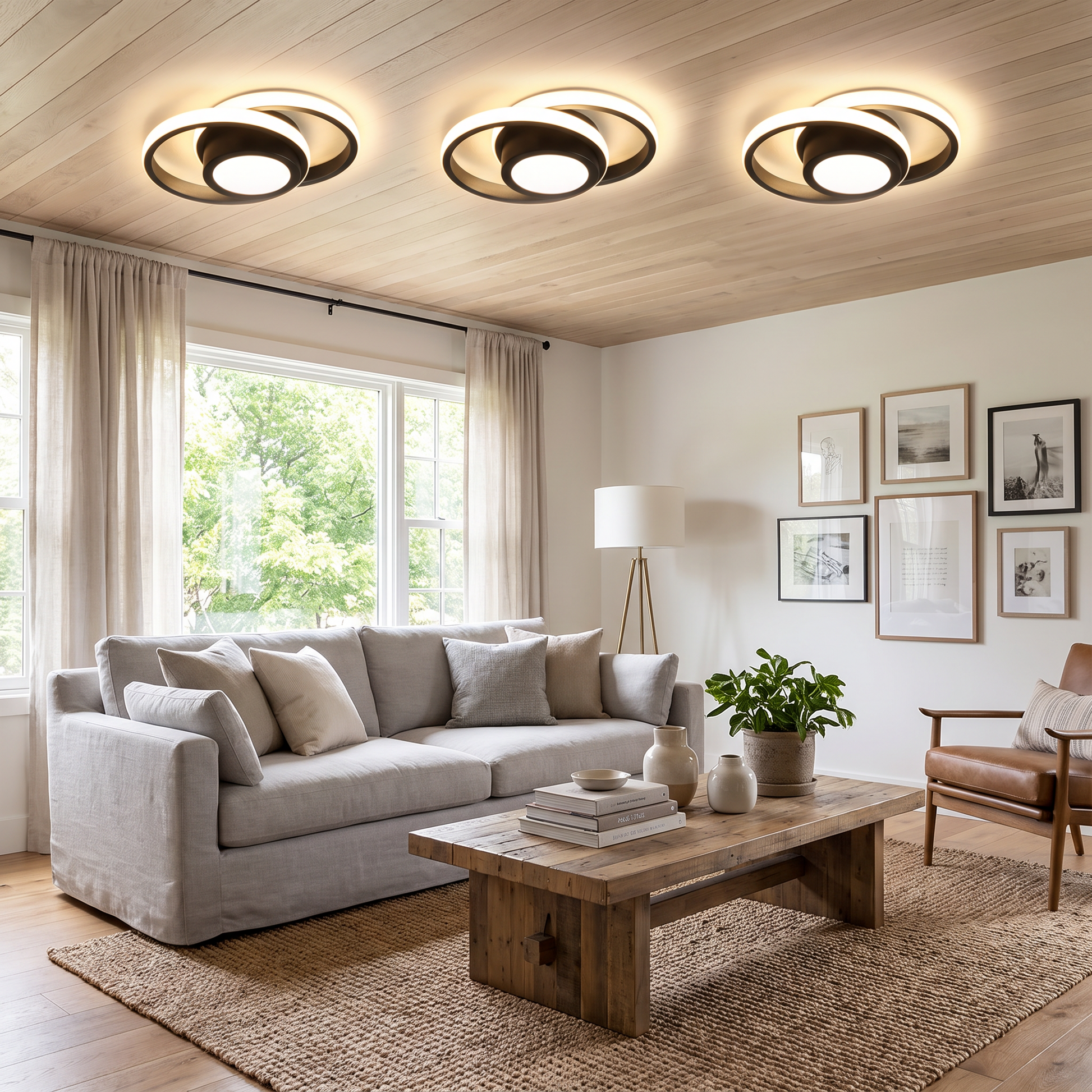 Ring Design LED Flush Mount Ceiling Light with Tri-Color Setting 1