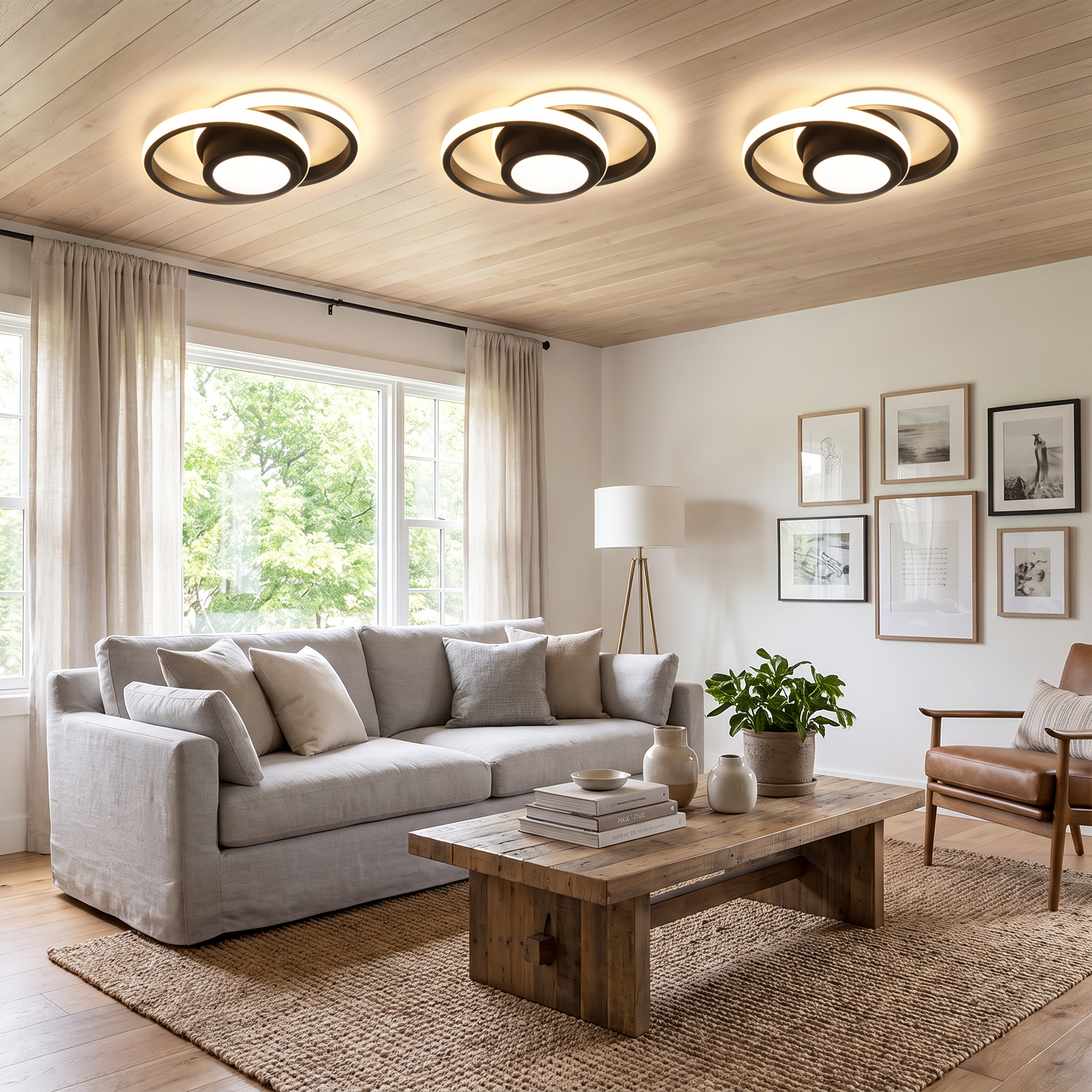 Ring Design LED Flush Mount Ceiling Light with Tri-Color Setting 1