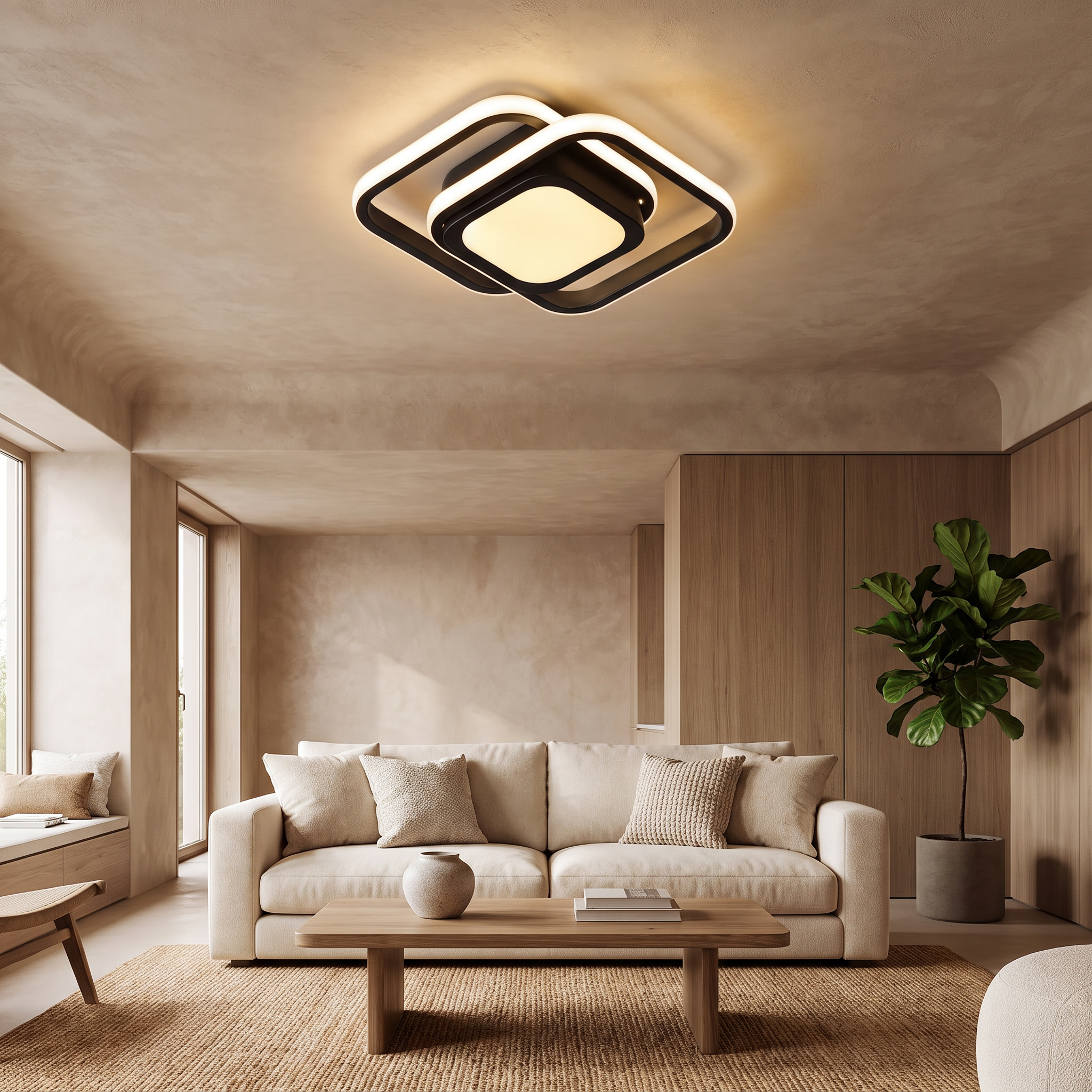 Ring Design LED Flush Mount Ceiling Light with Tri-Color Setting 2