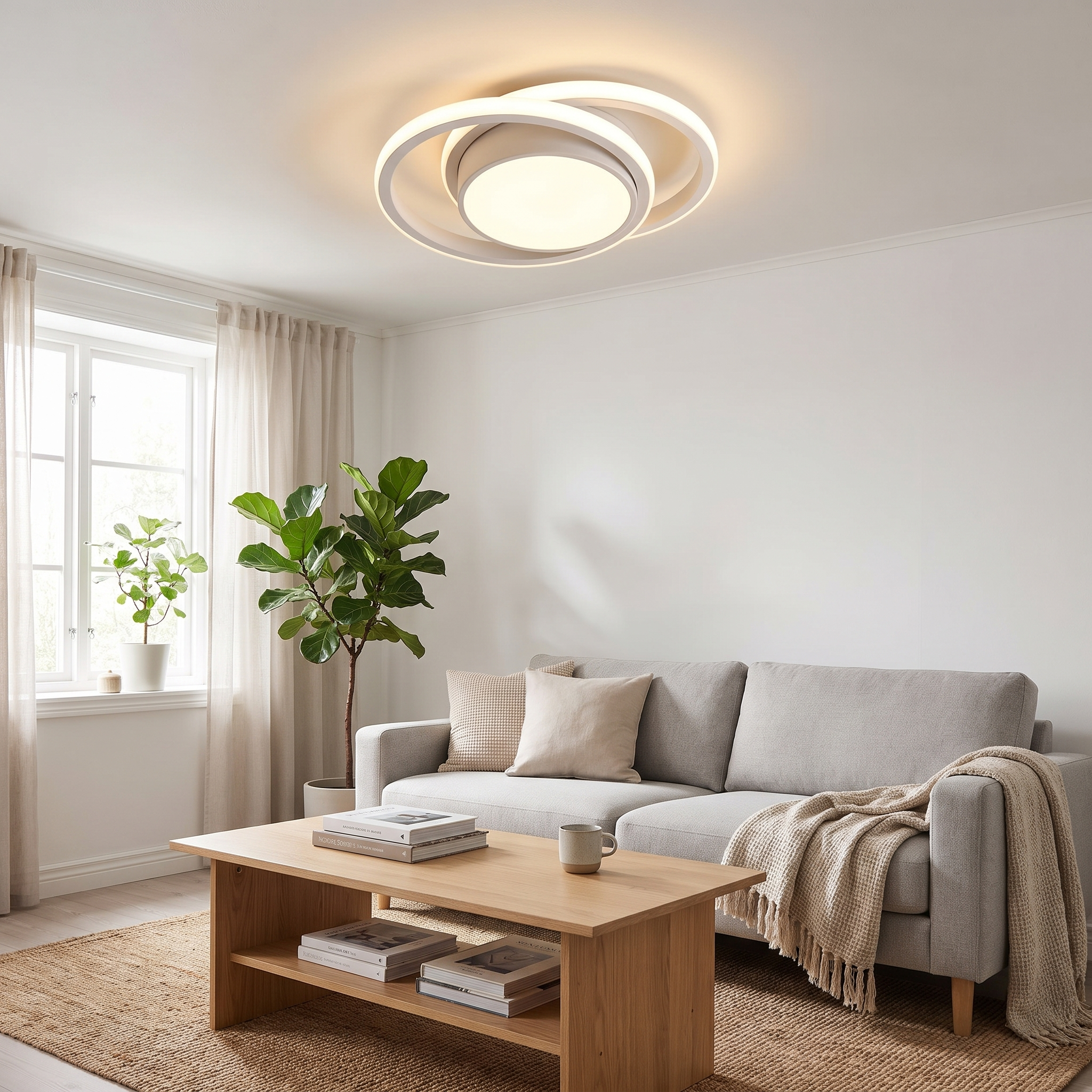 Ring Design LED Flush Mount Ceiling Light with Tri-Color Setting 3
