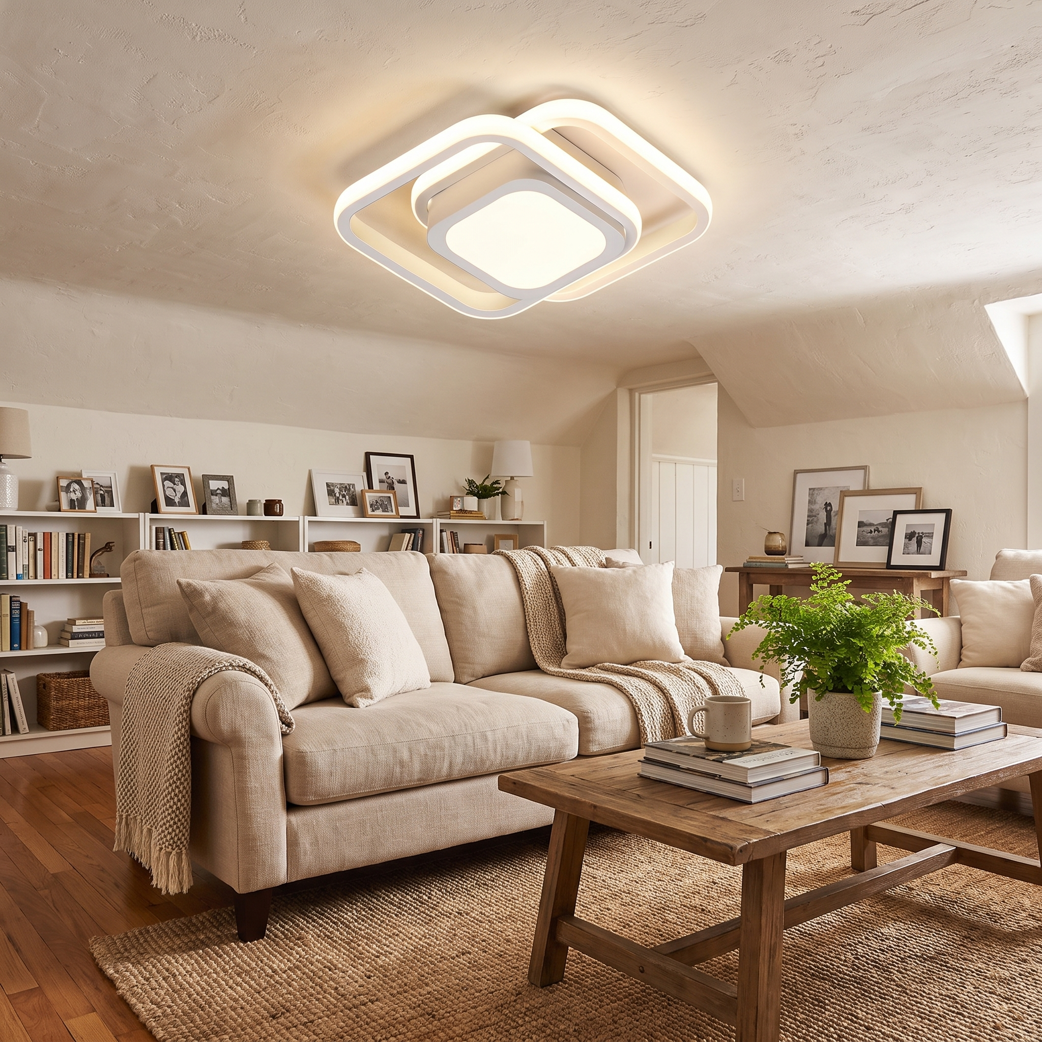 Ring Design LED Flush Mount Ceiling Light with Tri-Color Setting 4