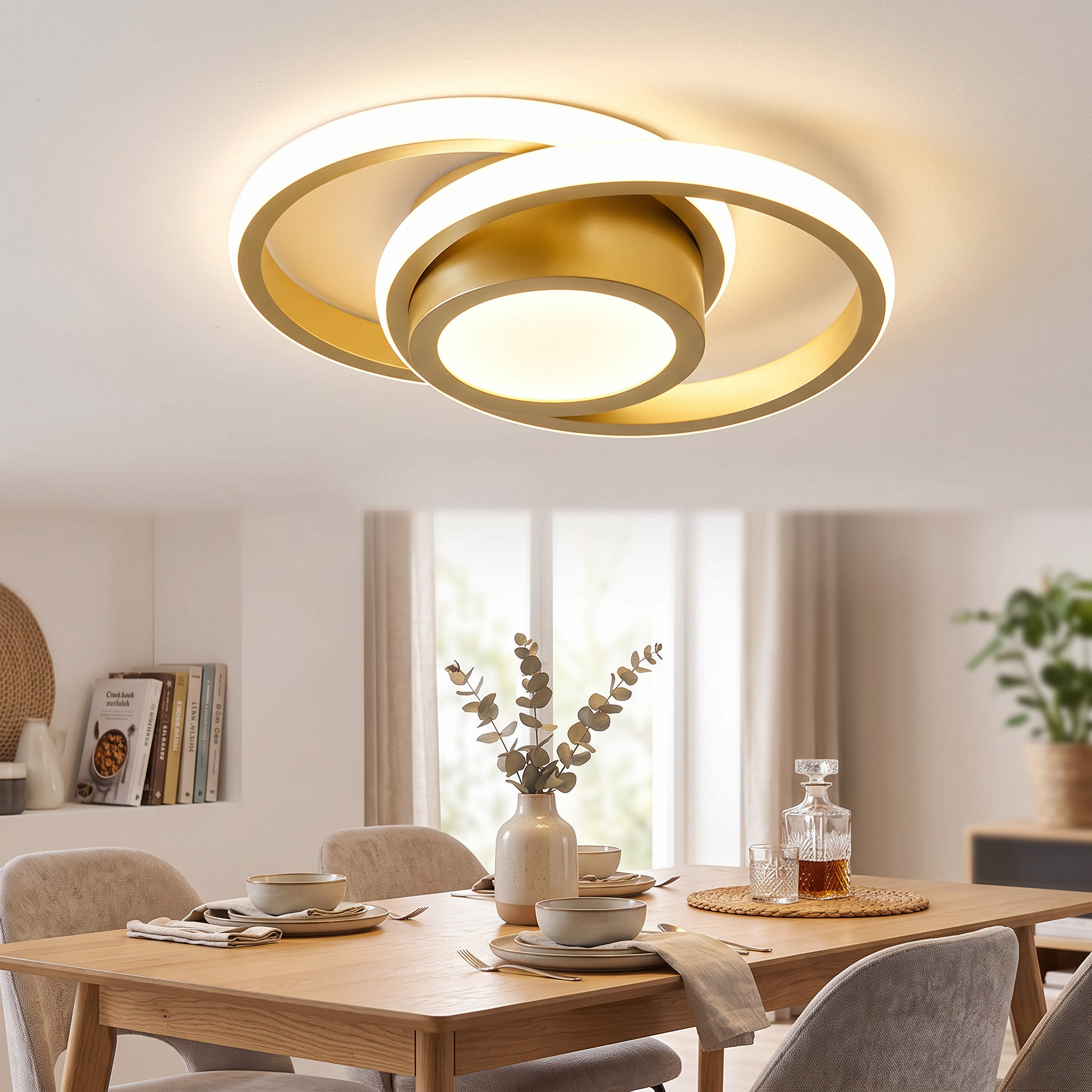 Ring Design LED Flush Mount Ceiling Light with Tri-Color Setting 5