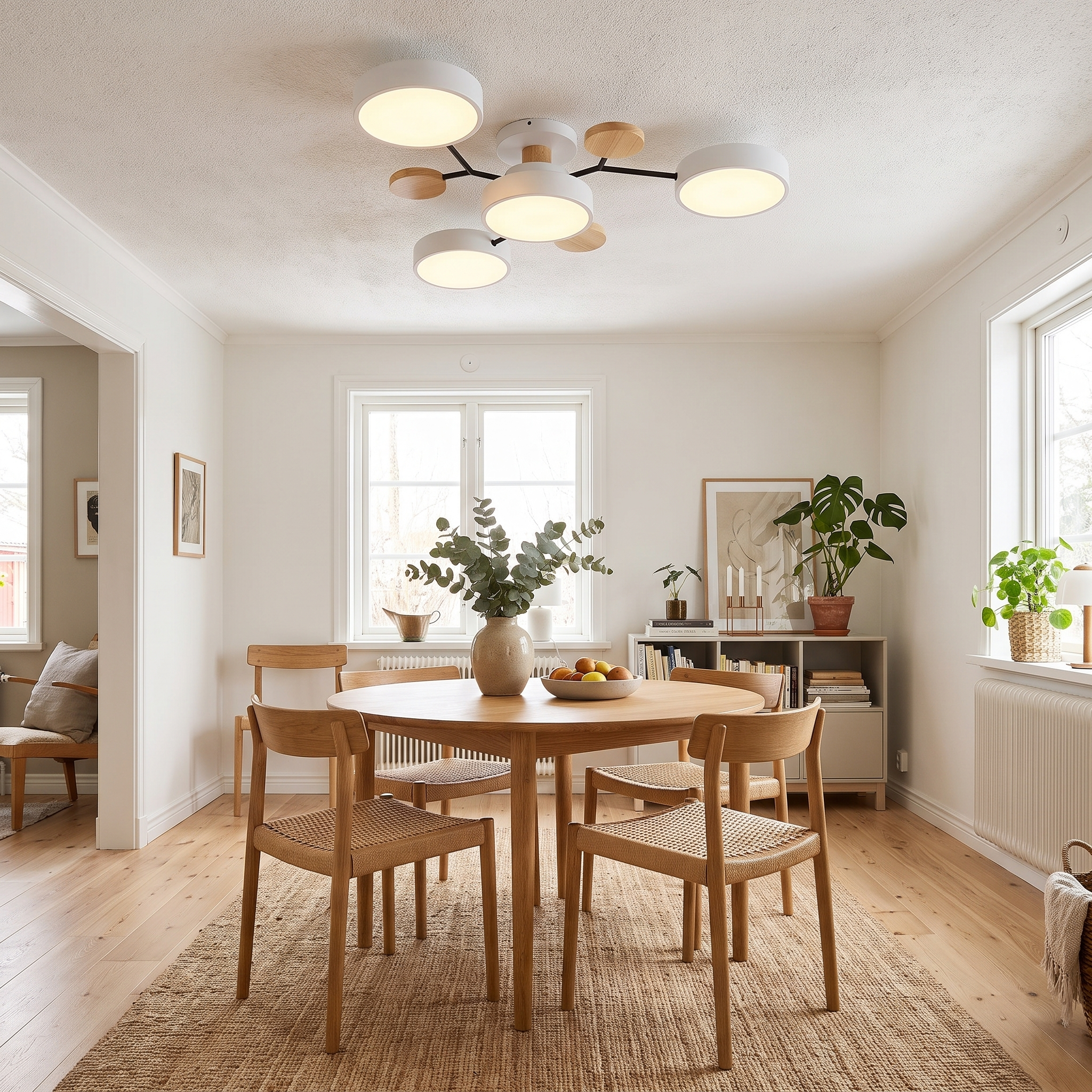 Round Molecule Branch LED Semi-Flush Ceiling Light for Living Rooms 1