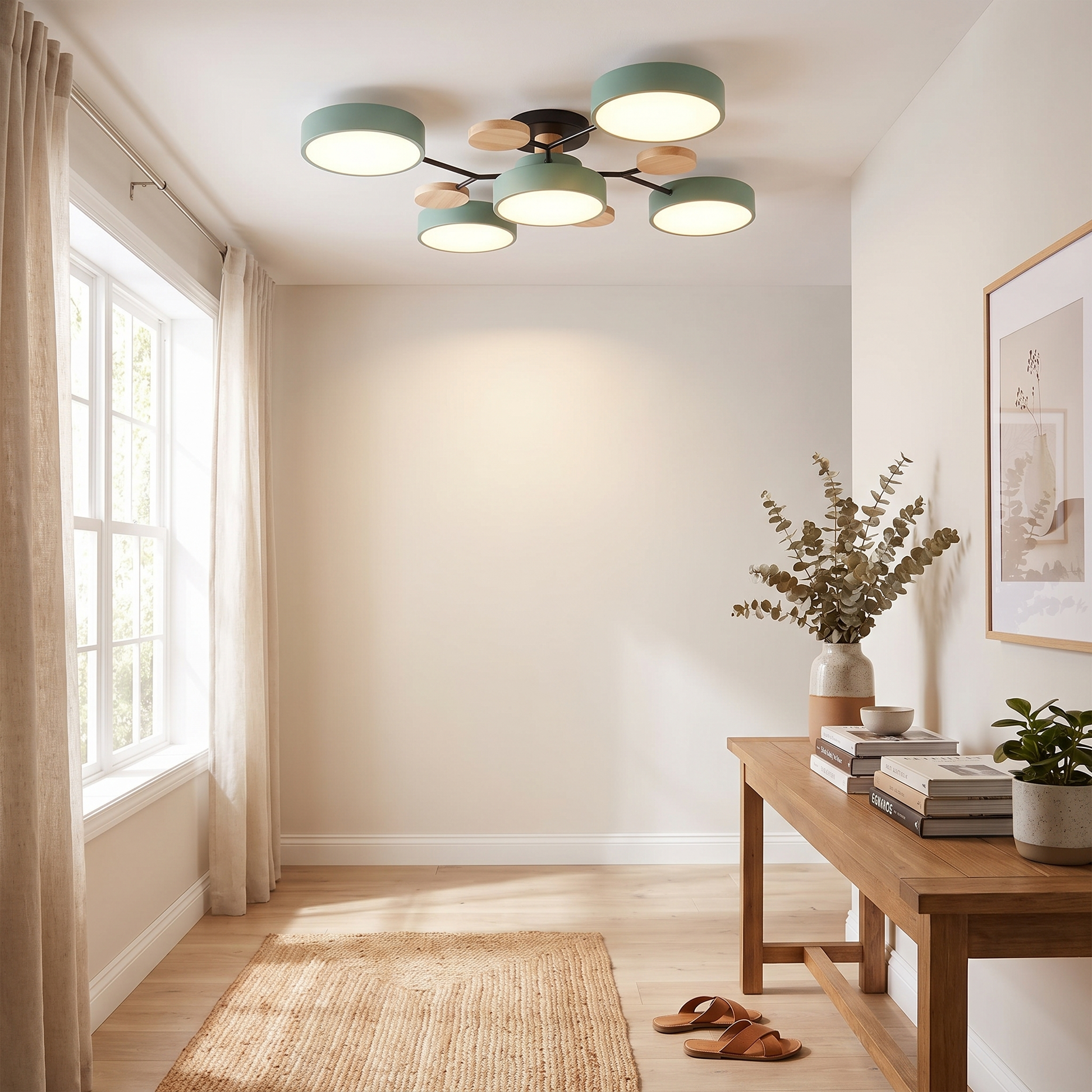 Round Molecule Branch LED Semi-Flush Ceiling Light for Living Rooms 5
