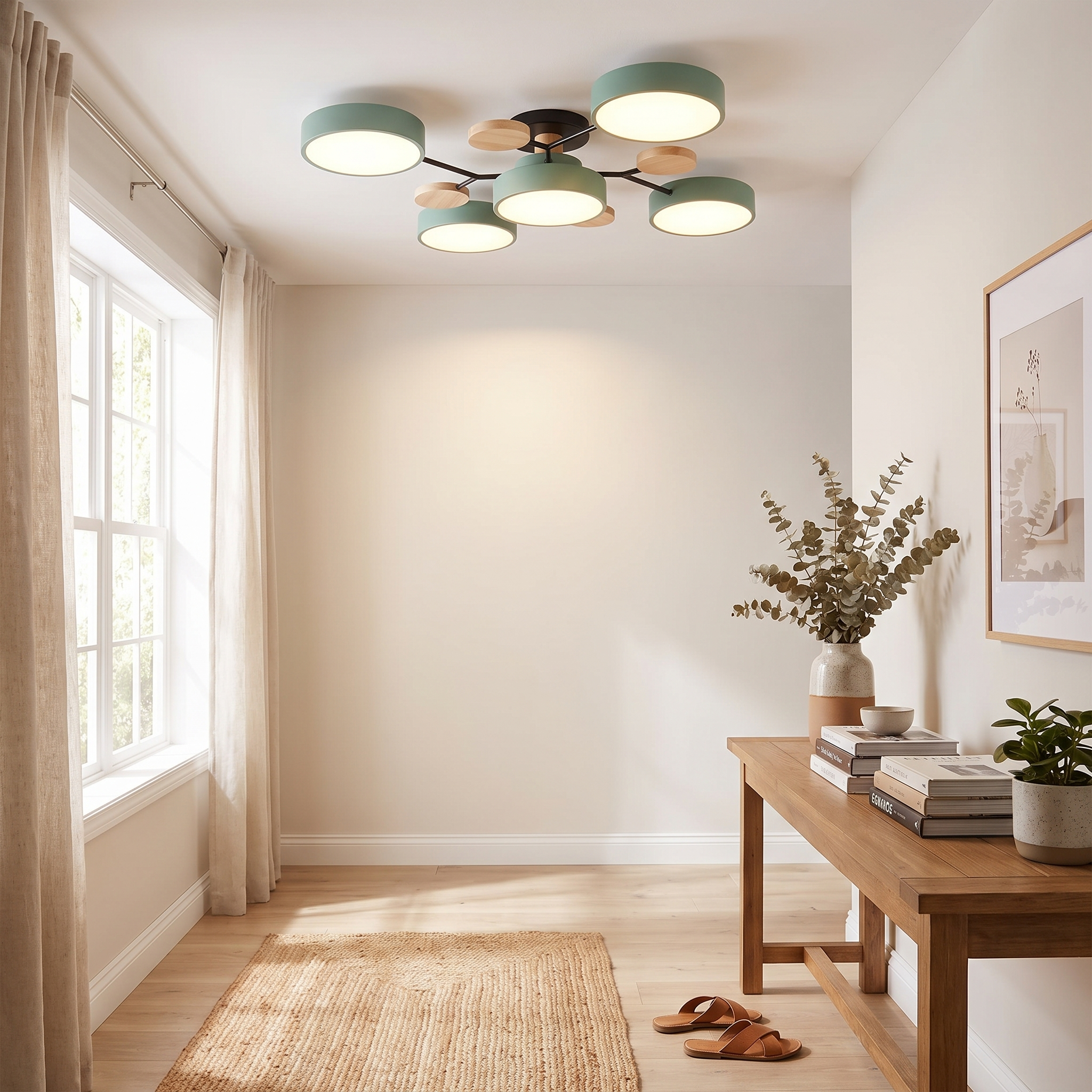 Round Molecule Branch LED Semi-Flush Ceiling Light for Living Rooms 5