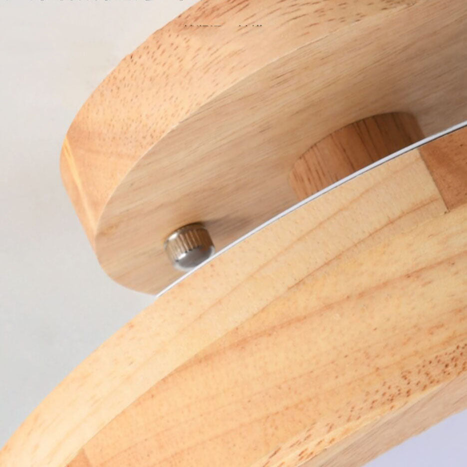 Round Wood LED Semi-Flush Ceiling Light in Five Color Options 4