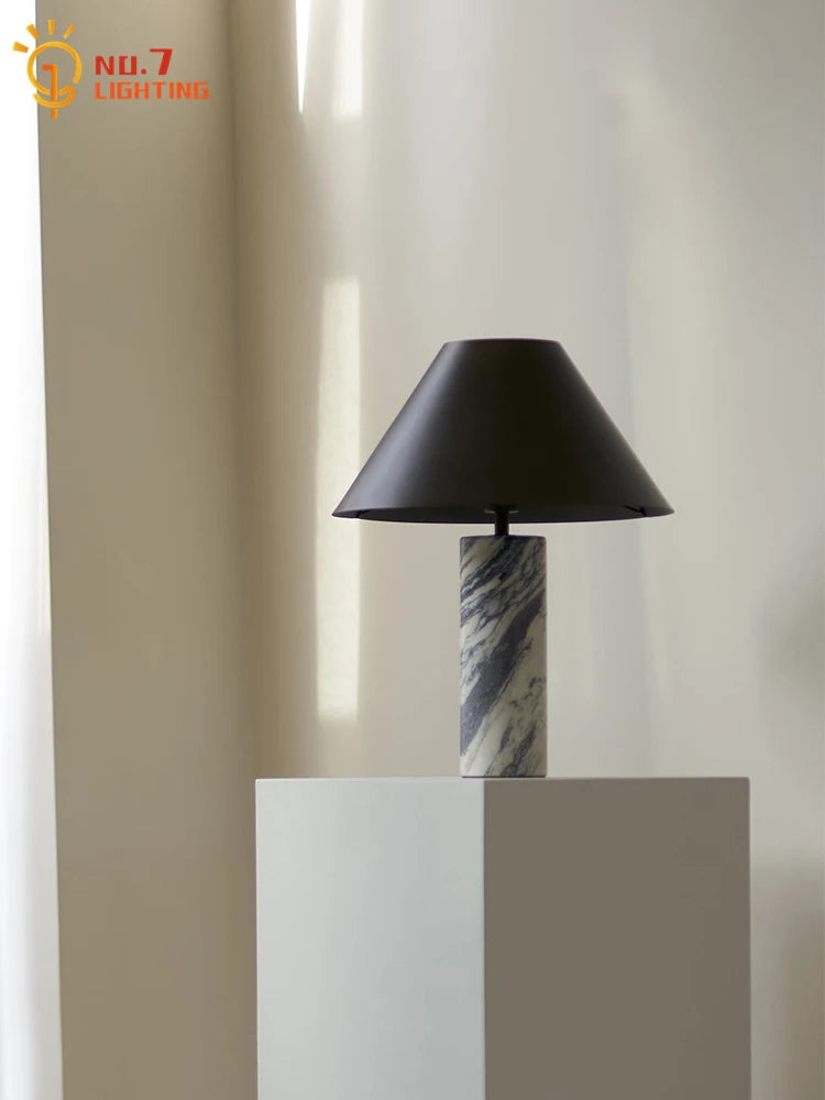 Italian Design Marble Stone Table Lamp LED E27 Minimalist Modern Desk Lights Home Decor Living/model Room Bedroom Study Cafe Bar