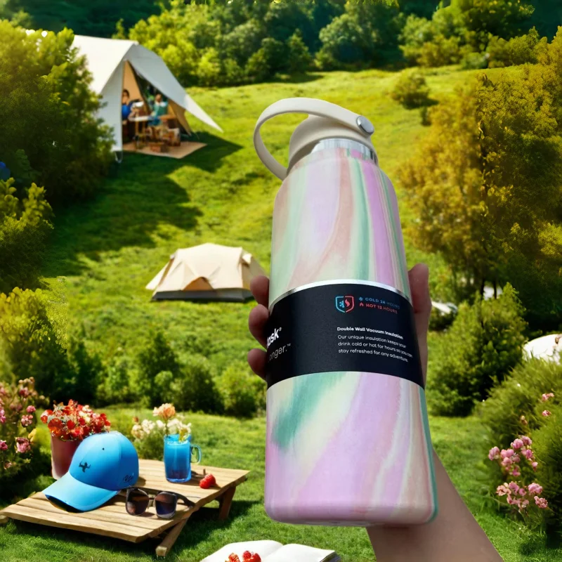 Camping water bottle, 20 oz, 32 oz, 40 oz vacuum insulated travel mug, portable straw car cup, high-quality women's holiday gift
