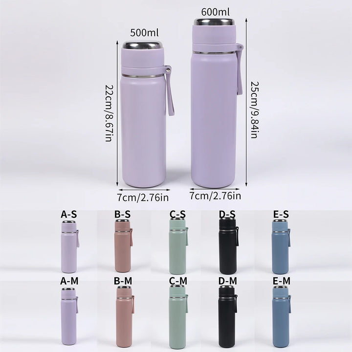 SUS316 Stainless Steel Thermos Water Bottle 500ml/600ml Insulated Bottle With Handle Thermo for Hot Cold Drinks for Outdoor