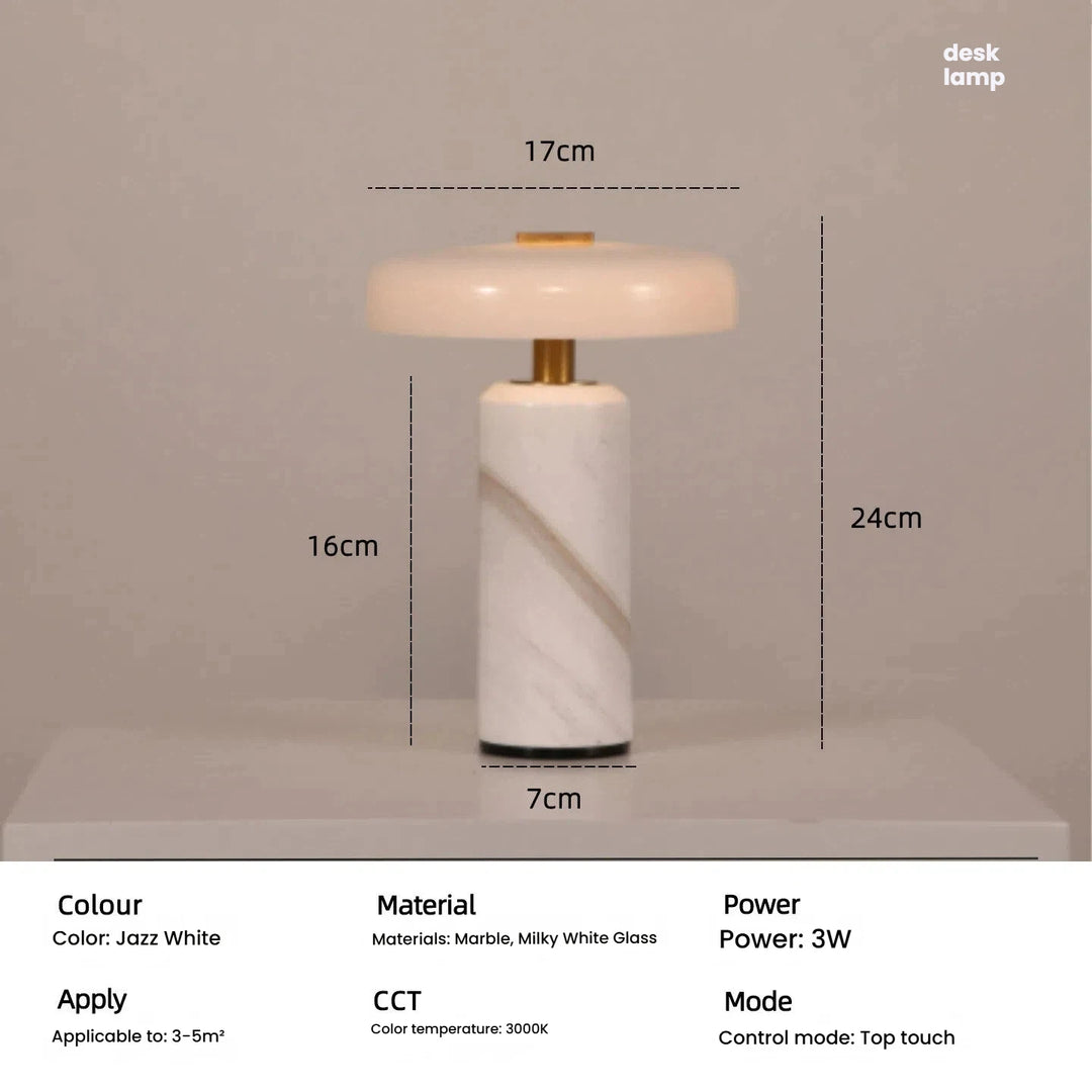 Table Lamps Luxury Glass 110V/220V Marble USB Lighting Rechargable Space Mood Light Table Light Bedroom Living Room Decoration