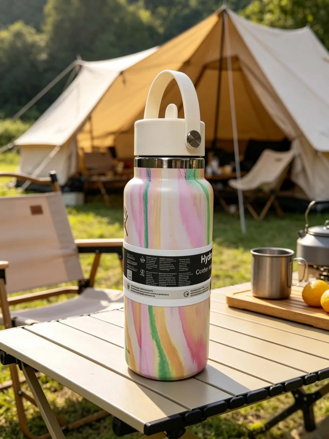 Camping water bottle, 20 oz, 32 oz, 40 oz vacuum insulated travel mug, portable straw car cup, high-quality women's holiday gift