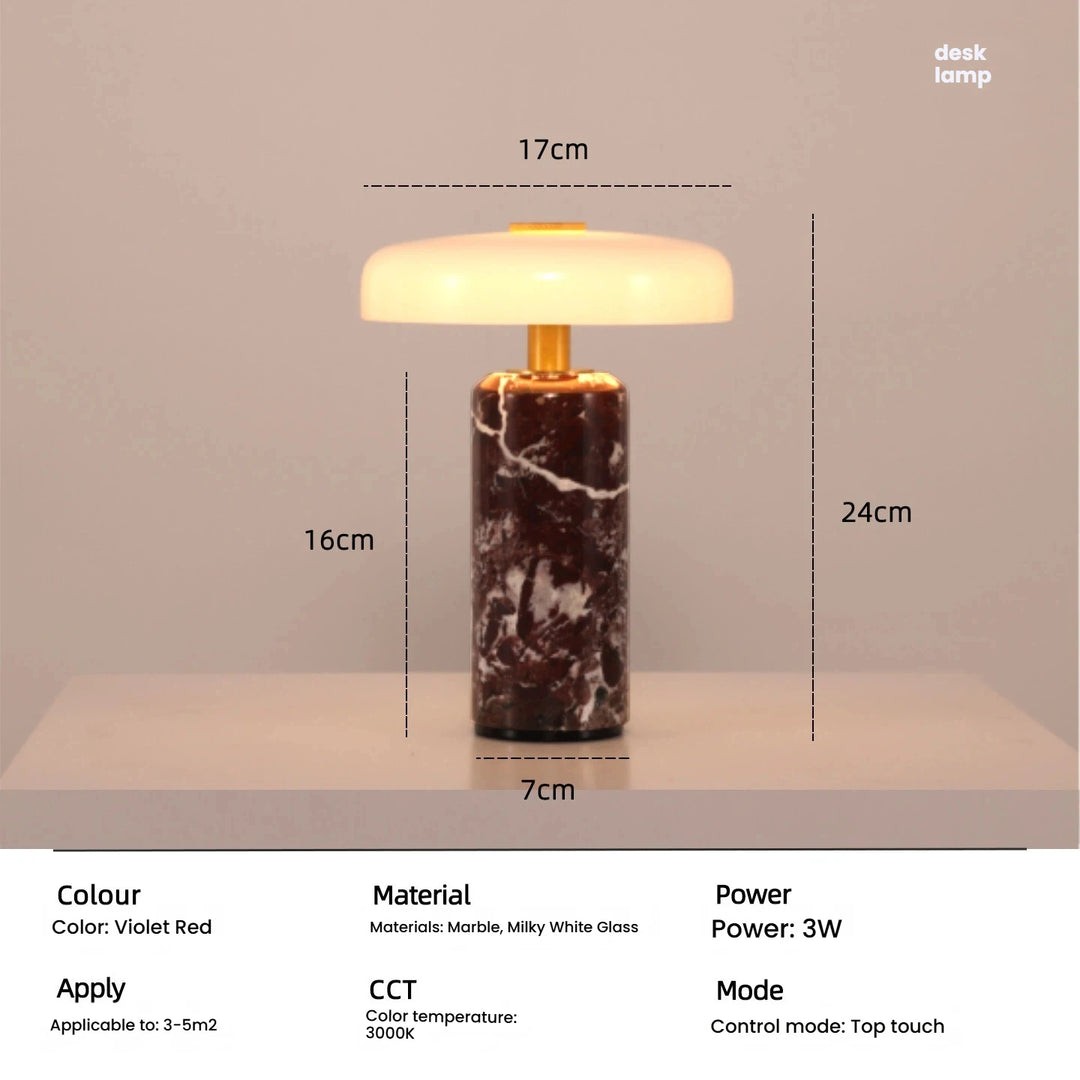 Table Lamps Luxury Glass 110V/220V Marble USB Lighting Rechargable Space Mood Light Table Light Bedroom Living Room Decoration