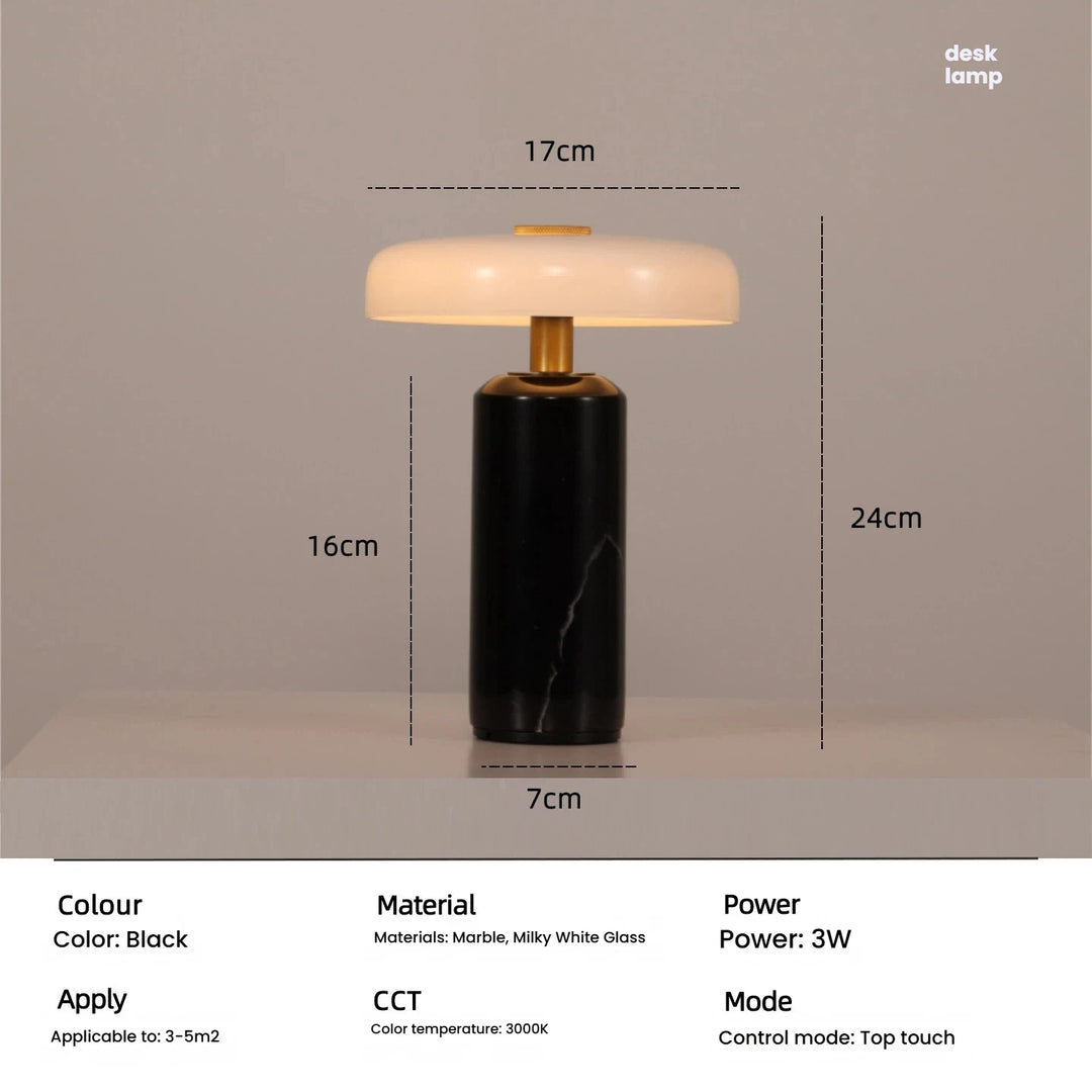 Table Lamps Luxury Glass 110V/220V Marble USB Lighting Rechargable Space Mood Light Table Light Bedroom Living Room Decoration