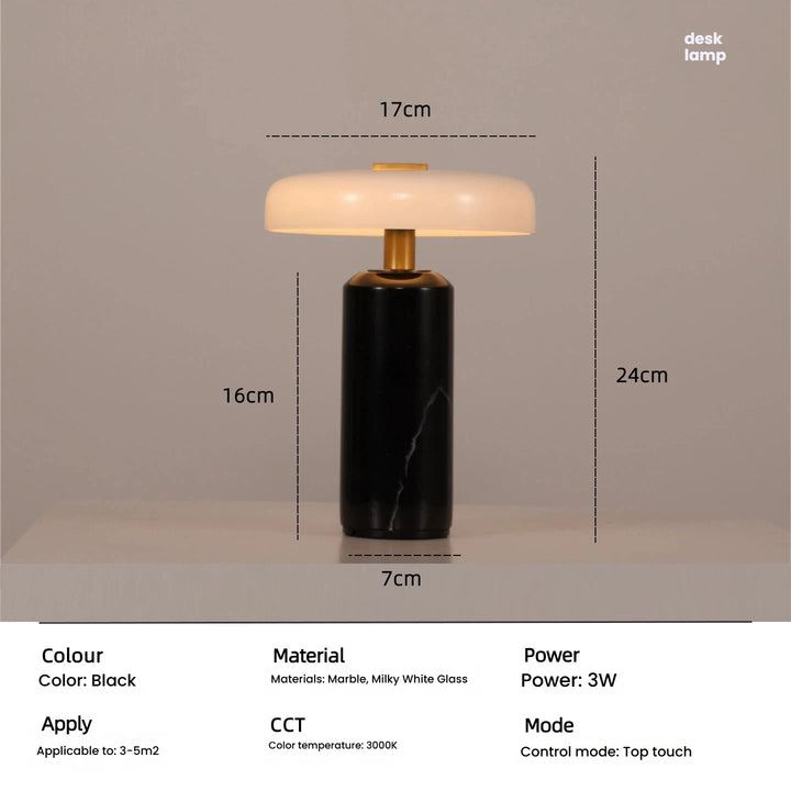 Table Lamps Luxury Glass 110V/220V Marble USB Lighting Rechargable Space Mood Light Table Light Bedroom Living Room Decoration
