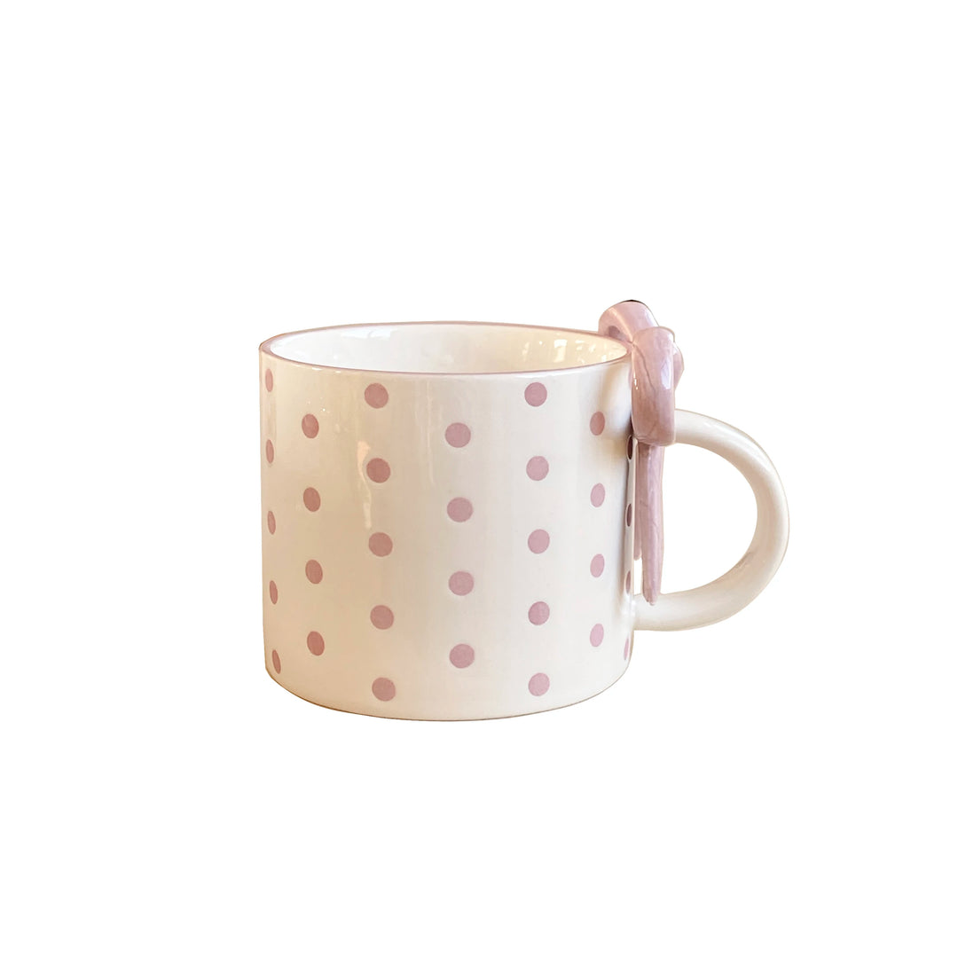 1Pc Ceramic Mug with Bowknot Handle and Heart Design, Creative Bowknot Handle Design with Checkerboard Pattern, Suitable for Home Decoration, Daily Household Use, Breakfast Milk, Afternoon Tea Coffee, Latte Art Cup for Coffee Shops, Exquisite Gift