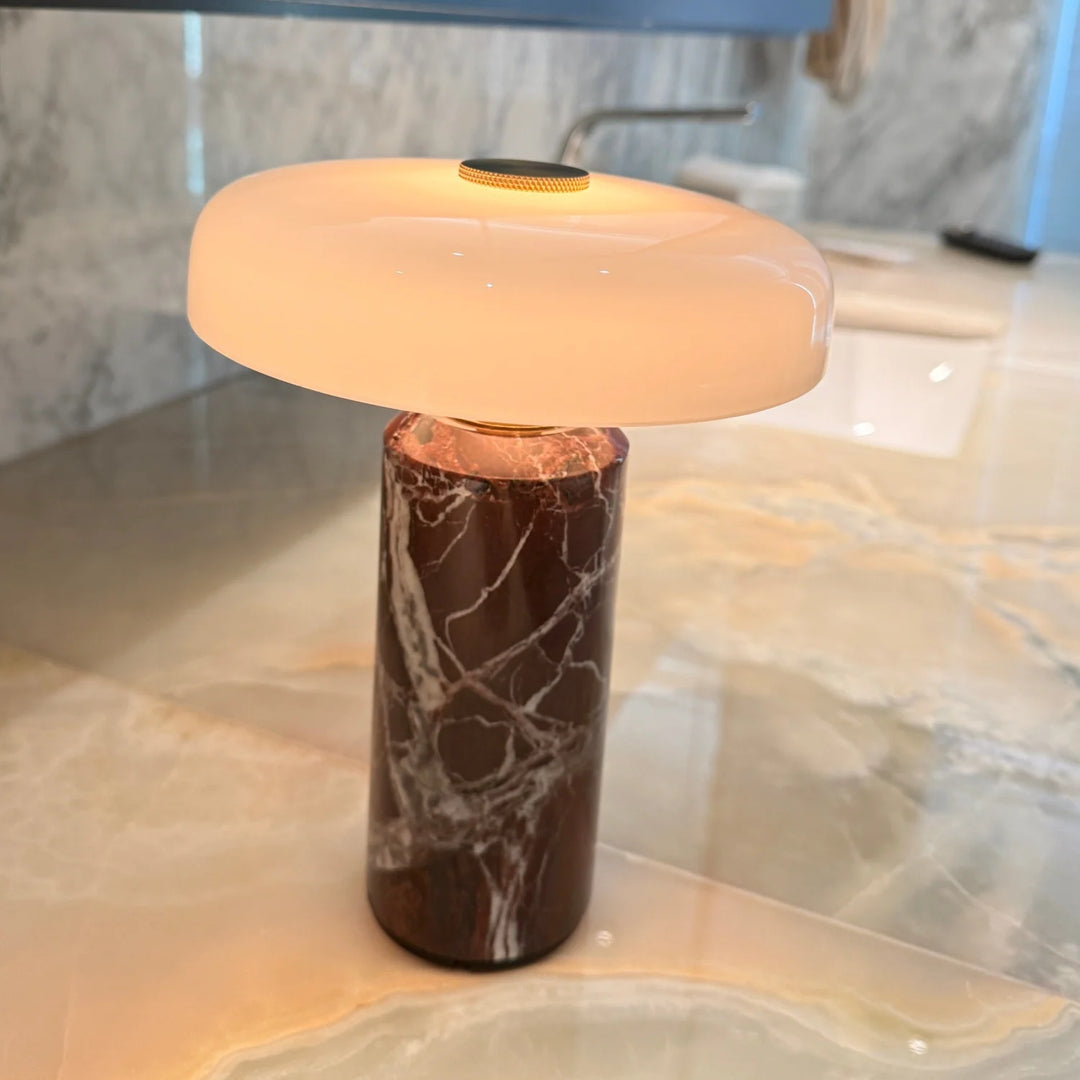 Table Lamps Luxury Glass 110V/220V Marble USB Lighting Rechargable Space Mood Light Table Light Bedroom Living Room Decoration