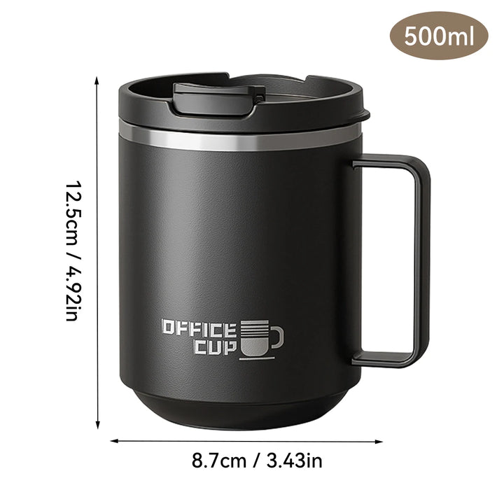 500ml Double-layer Mug 304 Stainless Steel Insulated Coffee Cup With Handle Portable Sealed Water Cup Drinkware For Student Kid