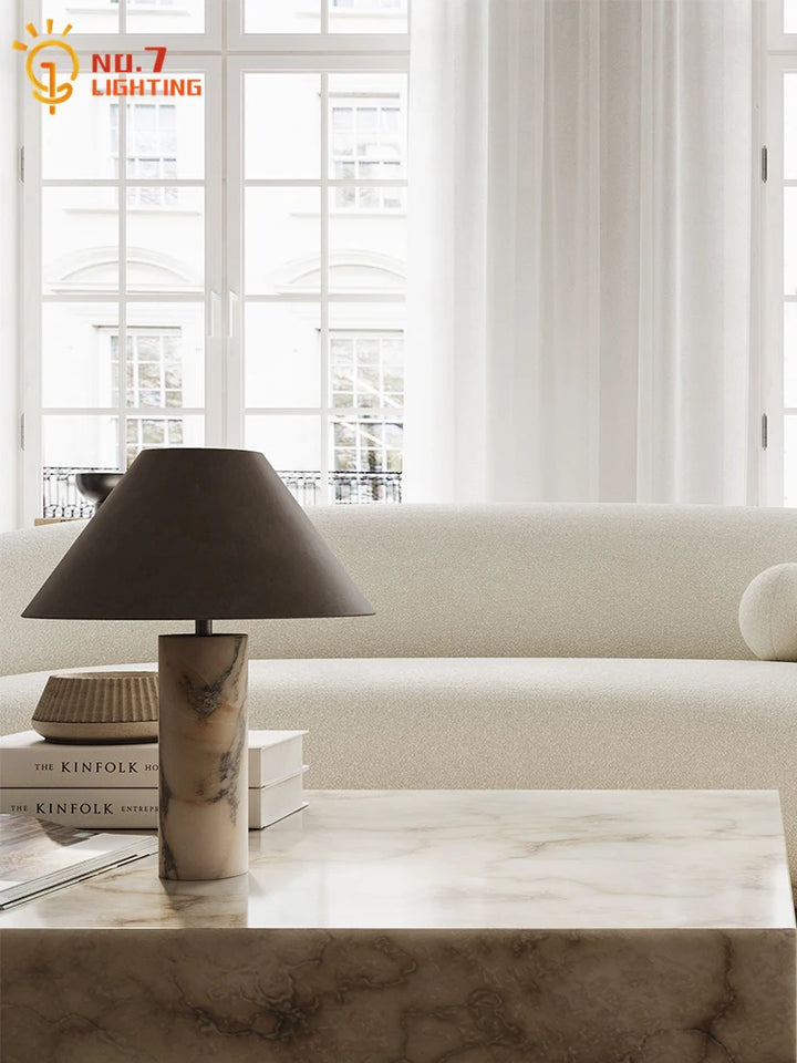 Italian Design Marble Stone Table Lamp LED E27 Minimalist Modern Desk Lights Home Decor Living/model Room Bedroom Study Cafe Bar