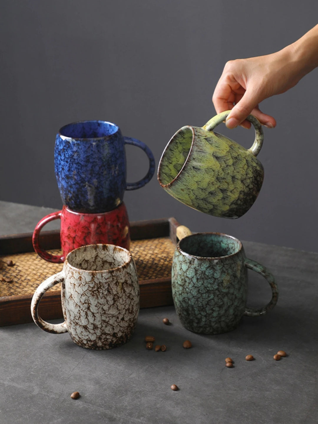 1 X 400ml European Vintage Mug Personal Office Mug Milk Mug Kiln-Changing Glaze Coffee Mug Gift Water Mug