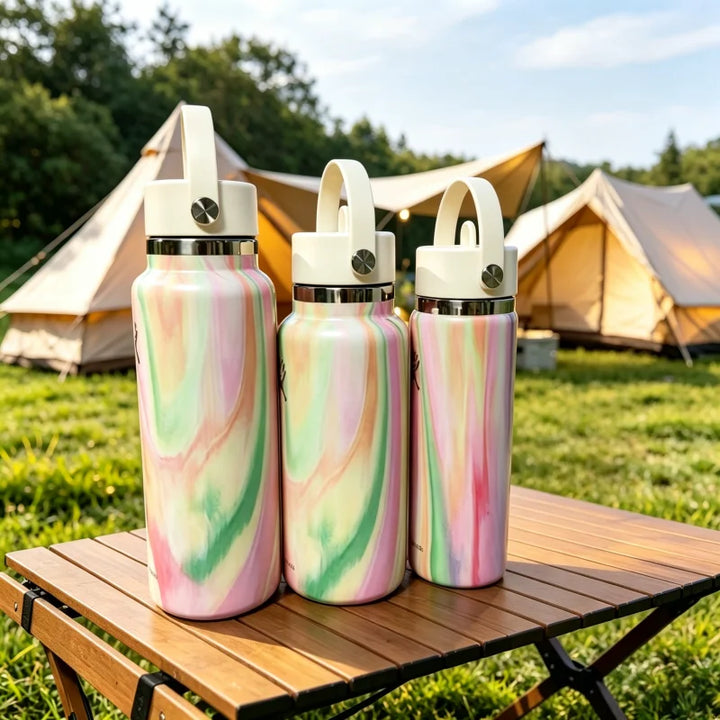 Camping water bottle, 20 oz, 32 oz, 40 oz vacuum insulated travel mug, portable straw car cup, high-quality women's holiday gift