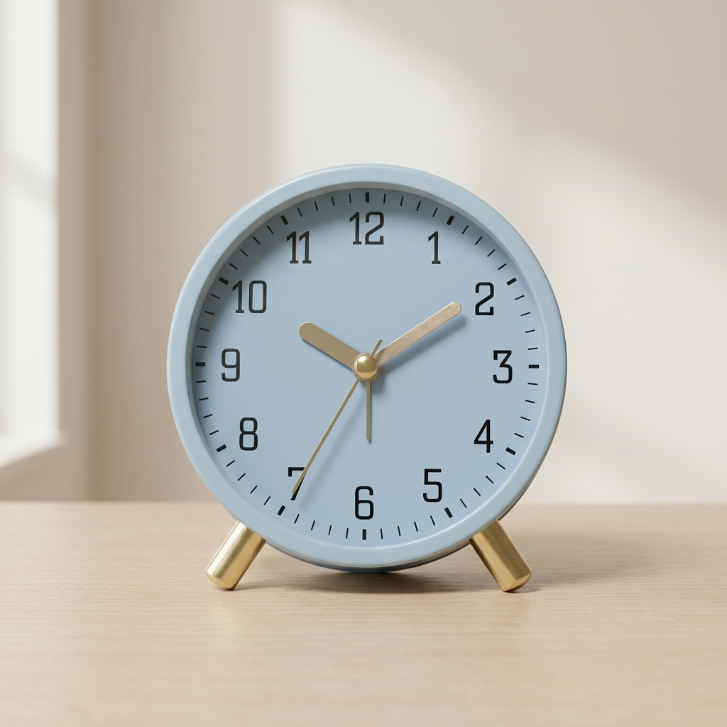 Scandinavian Table Clock, Metal and Glass Design with Silent Sweep Movement 0
