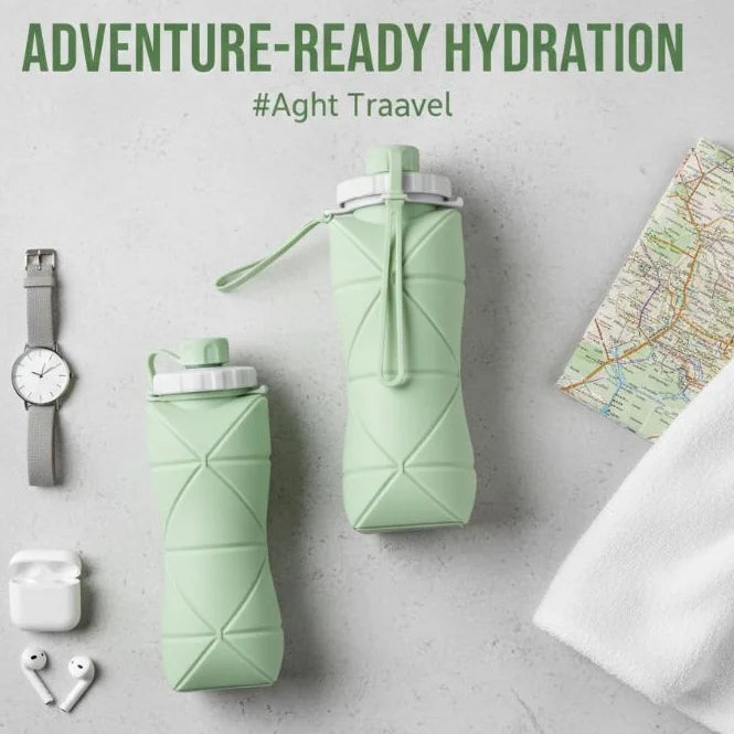600ML Silicone Sports Tumbler Leak Proof Reusable Collapsible Foldable Water Bottles
