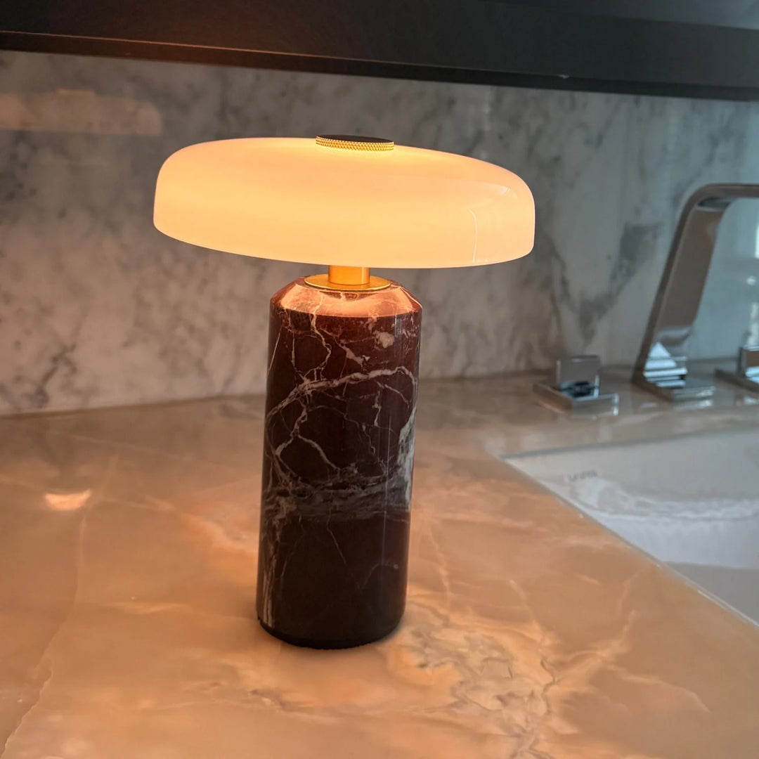 Table Lamps Luxury Glass 110V/220V Marble USB Lighting Rechargable Space Mood Light Table Light Bedroom Living Room Decoration