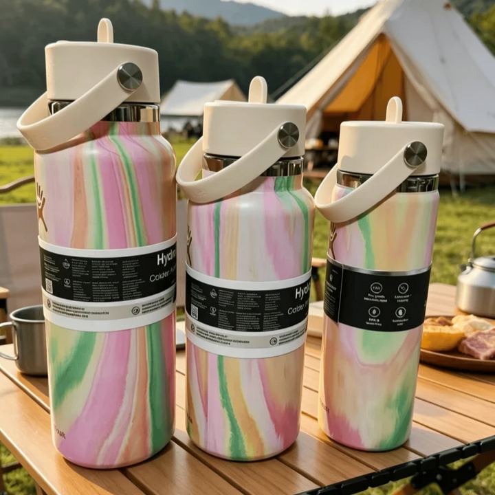 Camping water bottle, 20 oz, 32 oz, 40 oz vacuum insulated travel mug, portable straw car cup, high-quality women's holiday gift