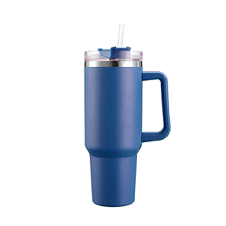 40oz 304 Stainless Steel Insulated Water Bottle,Thermal Coffee Car Cup, Cold Hot Mugs Vacuum Flask With Handle Straw,For Sport