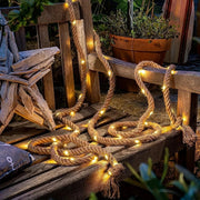 Solar-Powered Hemp Rope Light, Waterproof Outdoor Lighting with Automatic Sensor 0