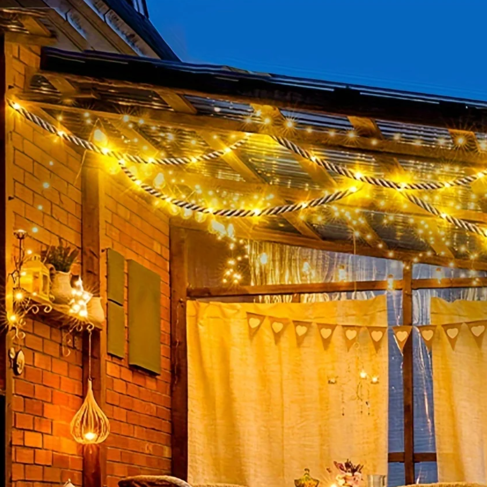 Solar-Powered Hemp Rope Light, Waterproof Outdoor Lighting with Automatic Sensor 5