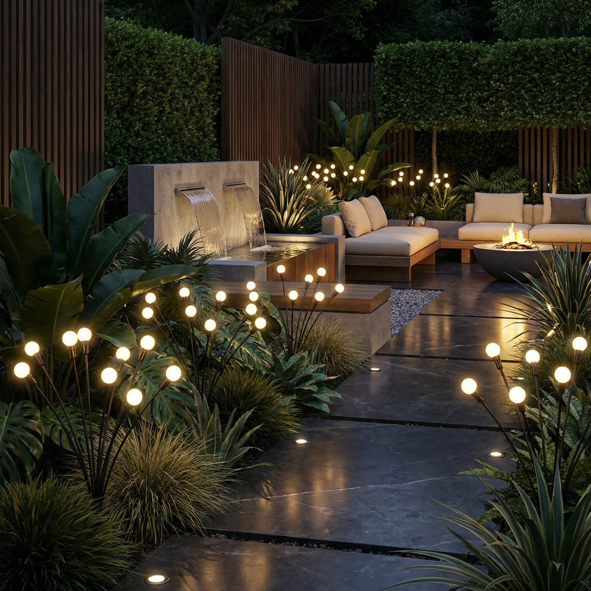 Solar Garden Lights, Weather-Resistant Swaying Design 0