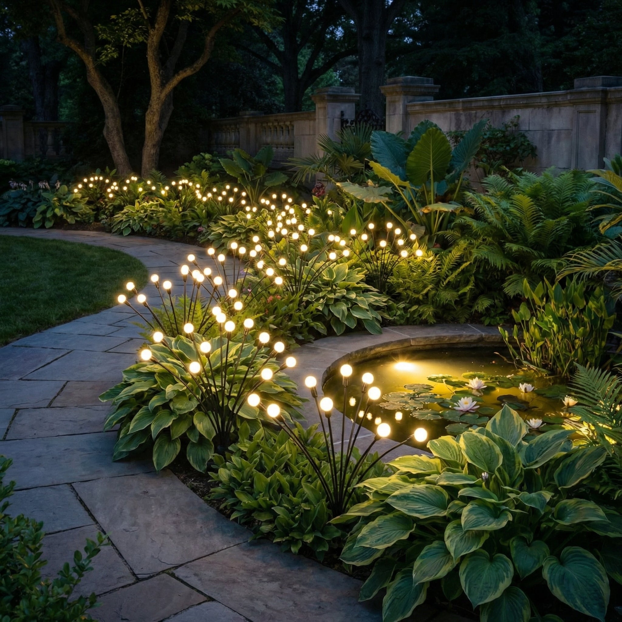 Solar Garden Lights, Weather-Resistant Swaying Design 1