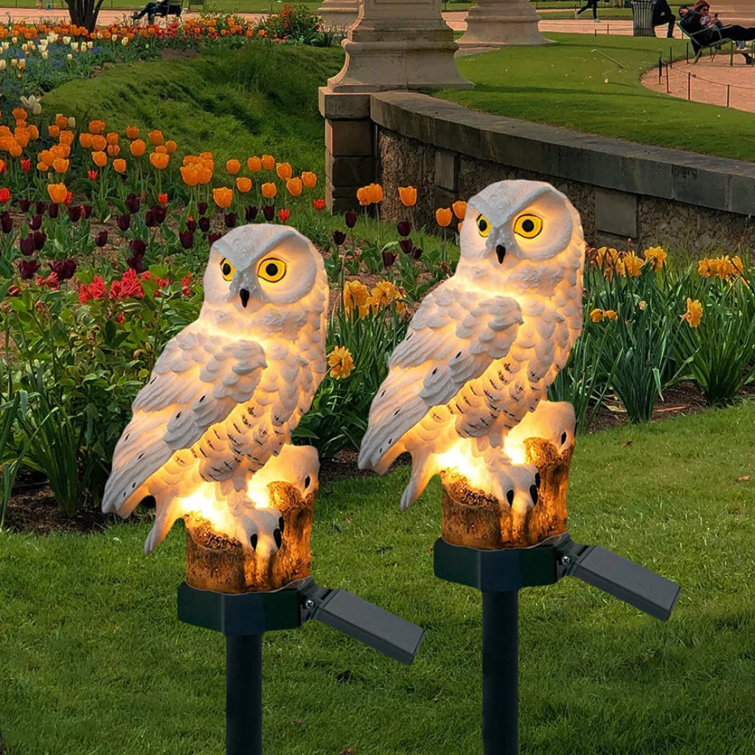 Solar Garden Pathway Light, Owl Design with Warm LED Glow 1