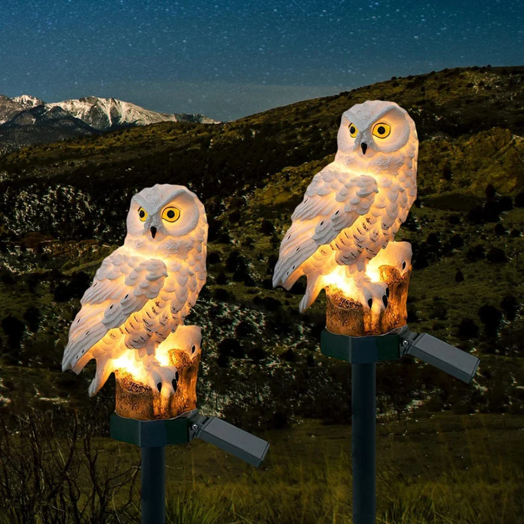 Solar Garden Pathway Light, Owl Design with Warm LED Glow 2