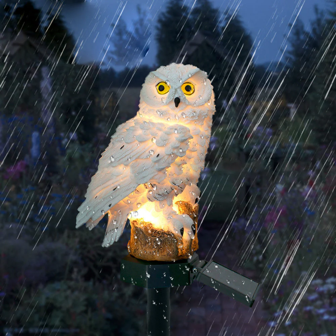 Solar Garden Pathway Light, Owl Design with Warm LED Glow 3