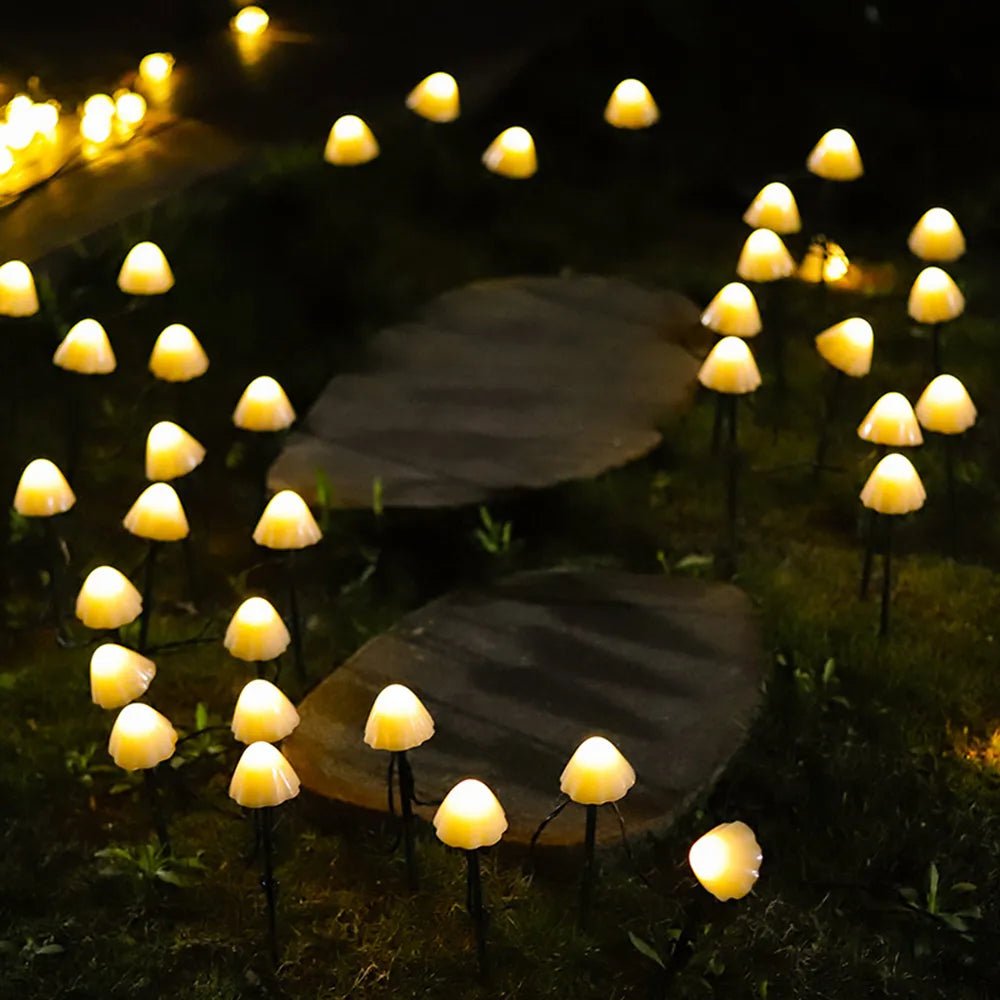 Solar Mushroom Garden Lights, Weatherproof with Automatic Dusk-to-Dawn Sensor 0
