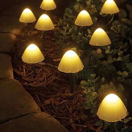 Solar Mushroom Garden Lights, Weatherproof with Automatic Dusk-to-Dawn Sensor 1