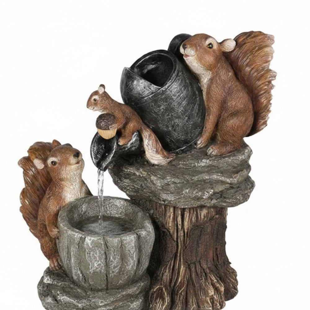 Solar Powered Outdoor Garden Fountain Birdbath with LED Light 4