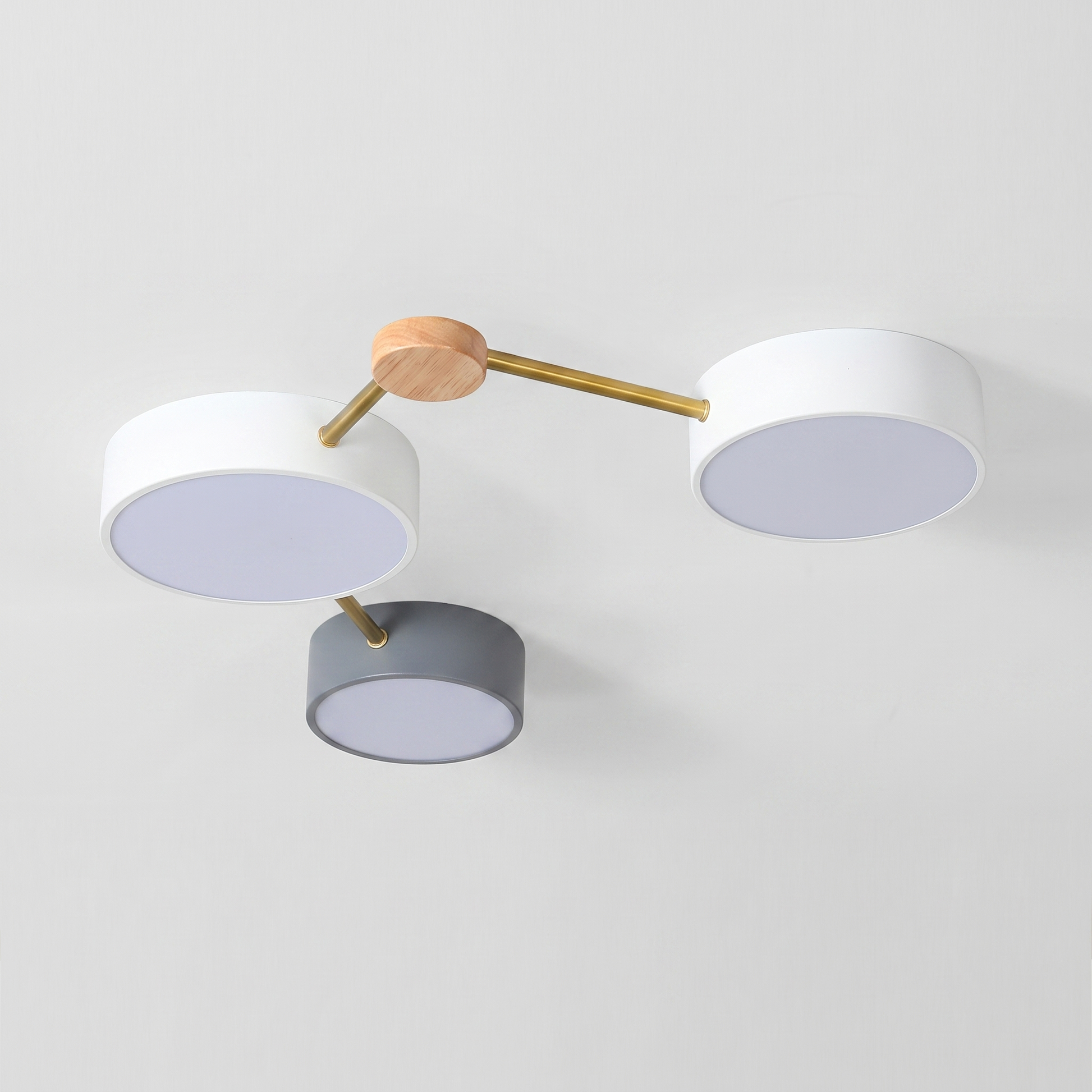 Solid Wood and Iron Multi-Light LED Flush Mount Ceiling Fixture 0