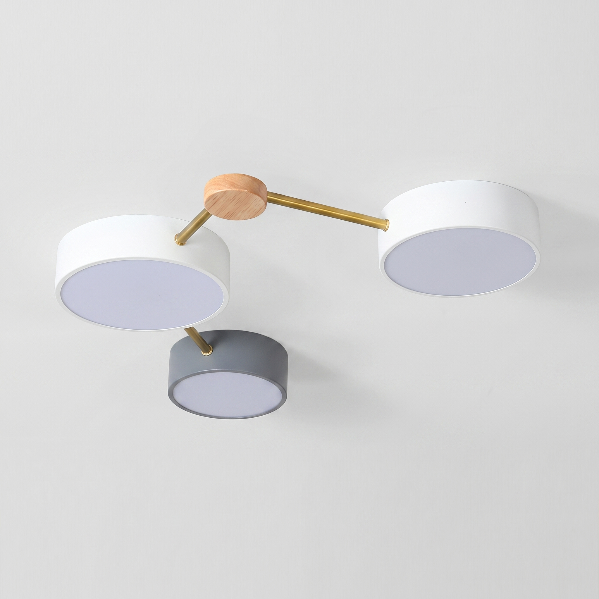 Solid Wood and Iron Multi-Light LED Flush Mount Ceiling Fixture 0