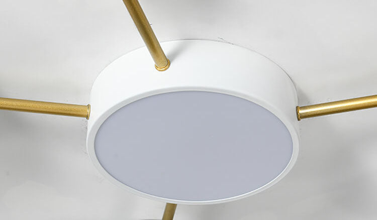 Solid Wood and Iron Multi-Light LED Flush Mount Ceiling Fixture 7