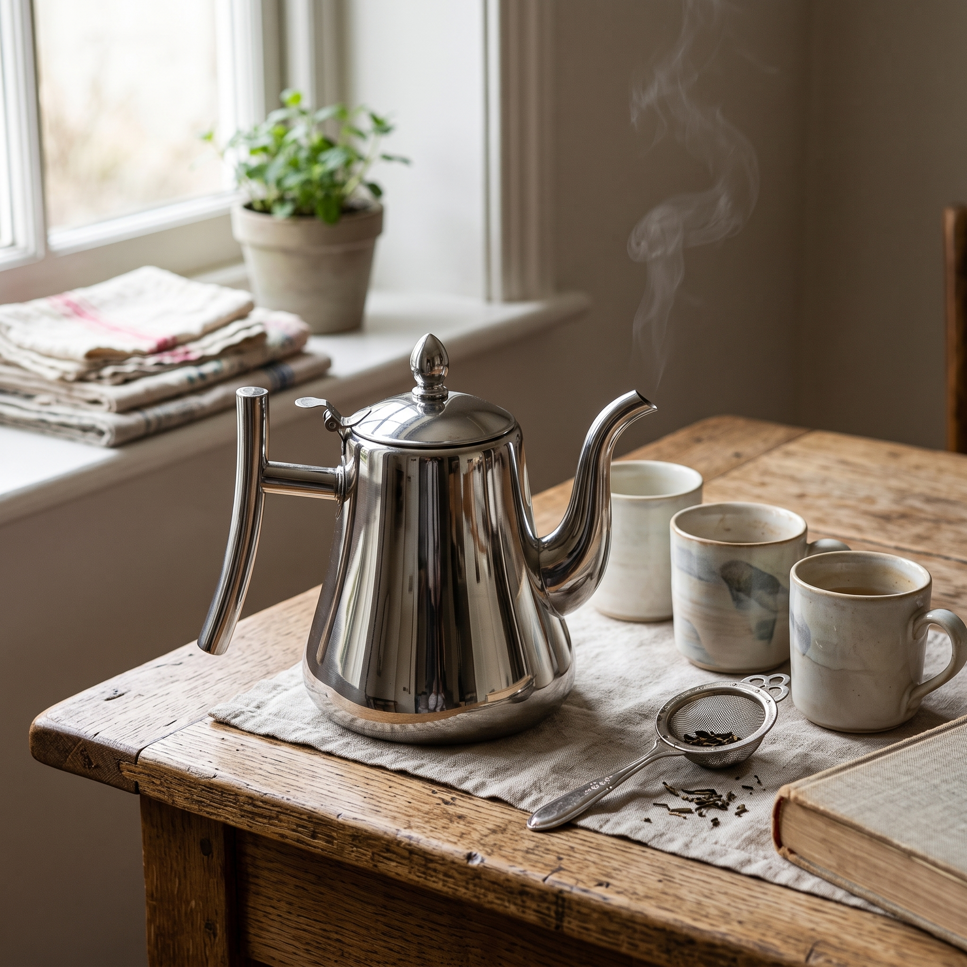 Stainless Steel Stovetop Kettle with Built-In Filter for Induction 6