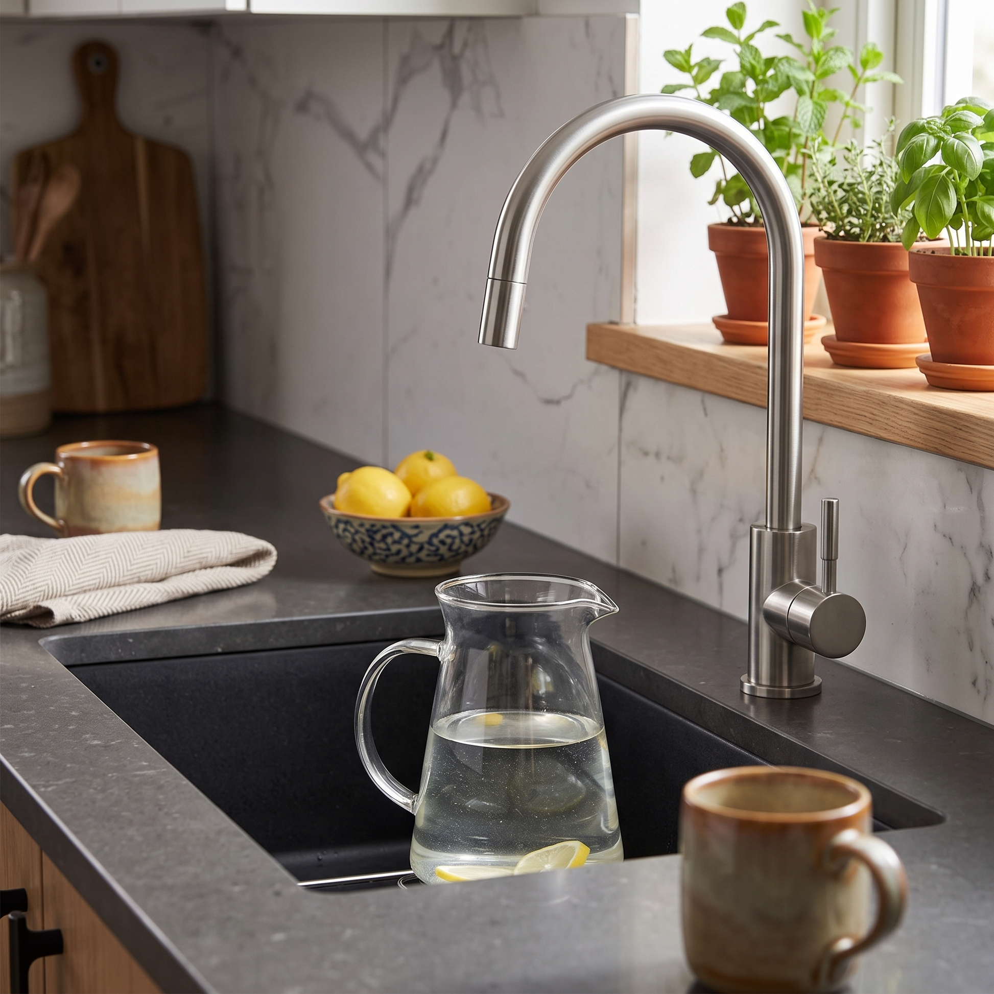 Stainless Steel Water Purifier Faucet with 360 Degree Swivel Spout 2