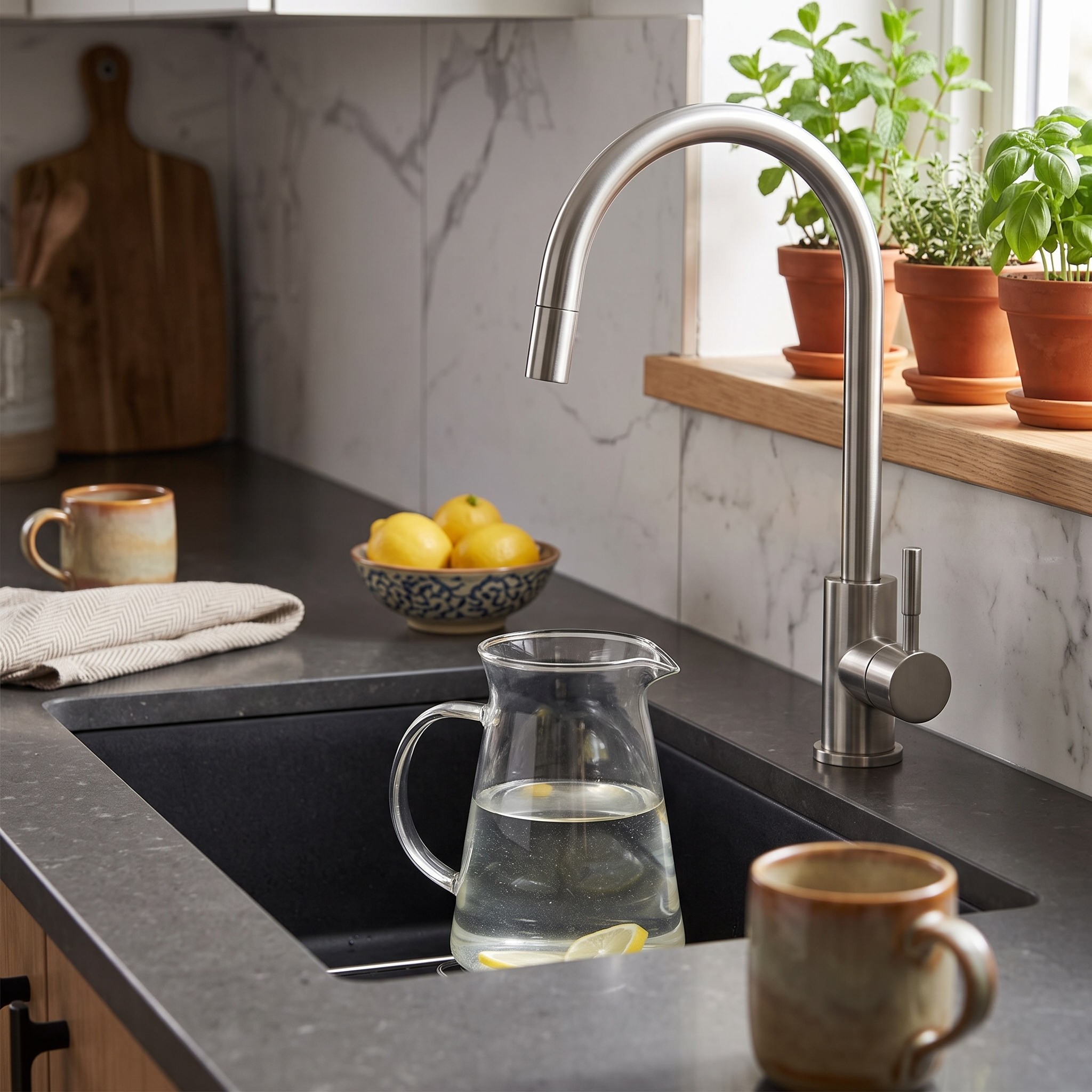 Stainless Steel Water Purifier Faucet with 360 Degree Swivel Spout 2