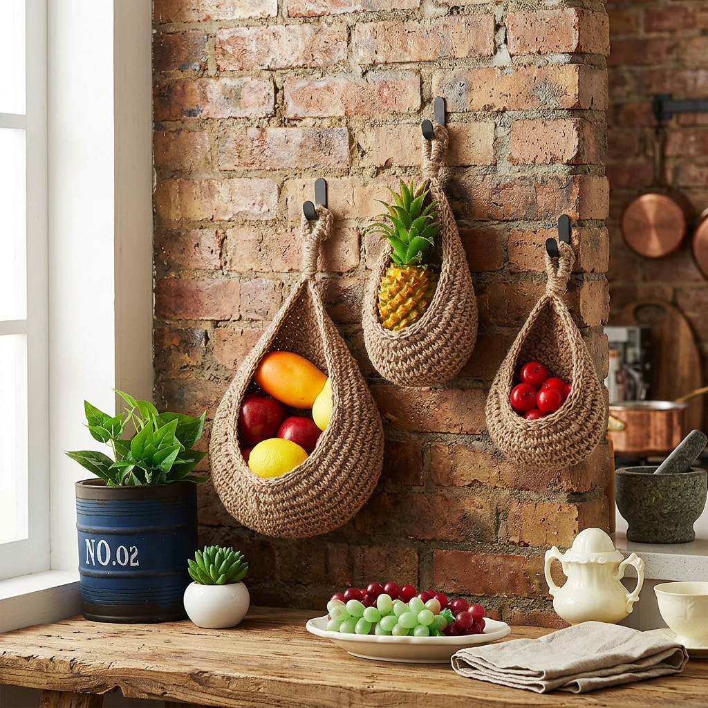 Teardrop Hanging Baskets, Natural Woven Wicker_png_3