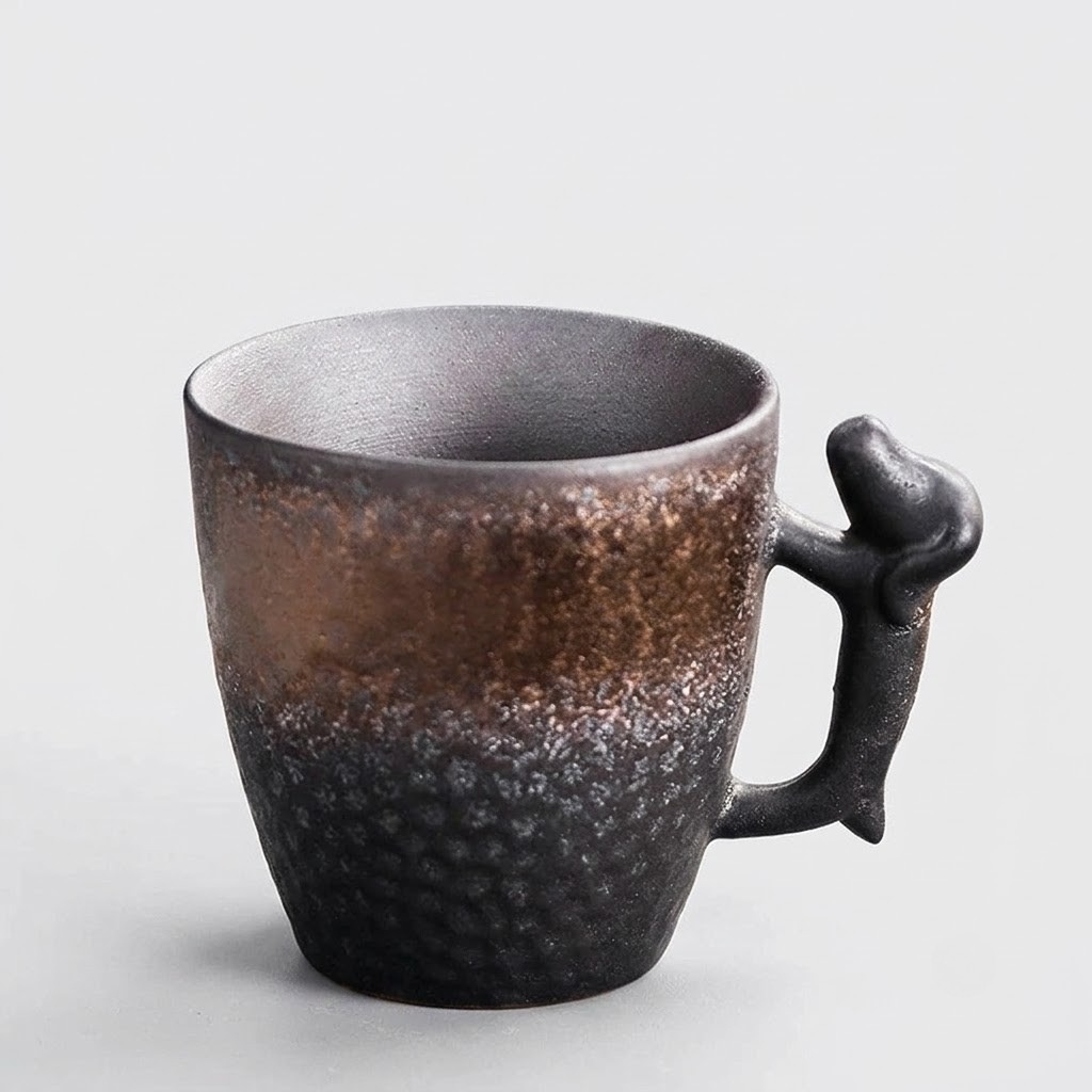 A single matte dark brown wall hook with a hanging loop at the top, shown against a solid light gray background.