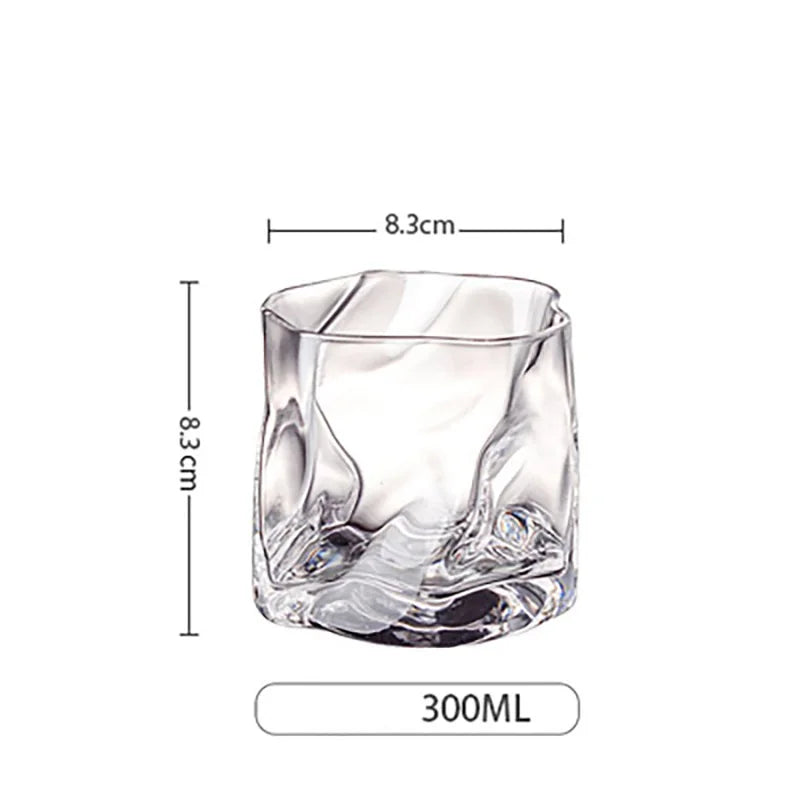 Textured Whiskey Glasses Set of 2 with Wide Base and Tapered Mouth 5