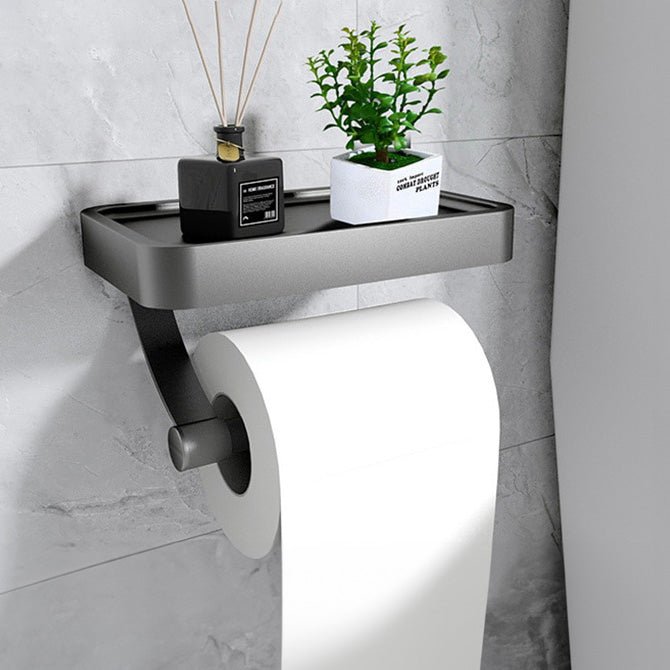 Toilet Paper Holder with Storage Shelf, Durable Aluminum Alloy 4