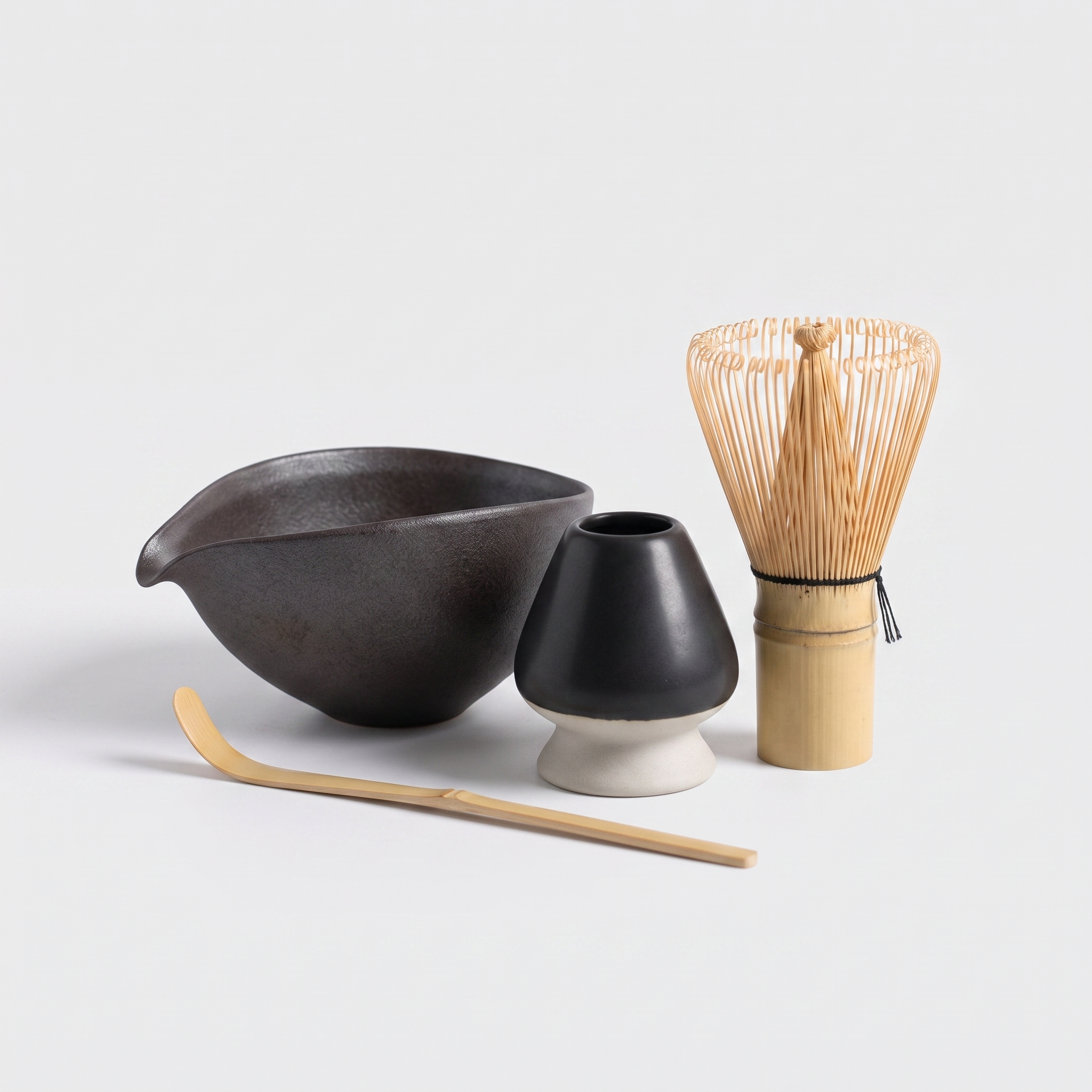 Traditional Matcha Set with Bamboo Whisk, Ceramic Bowl and Spoon 0